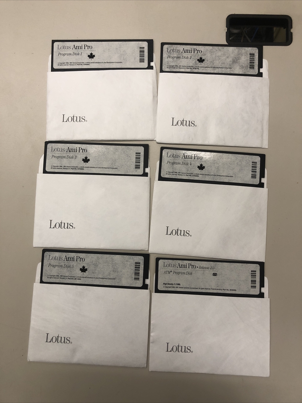 VINTAGE LOTUS AMI PRO 2.0 5.25 FLOPPY DISK SET 1991 - PREOWNED
