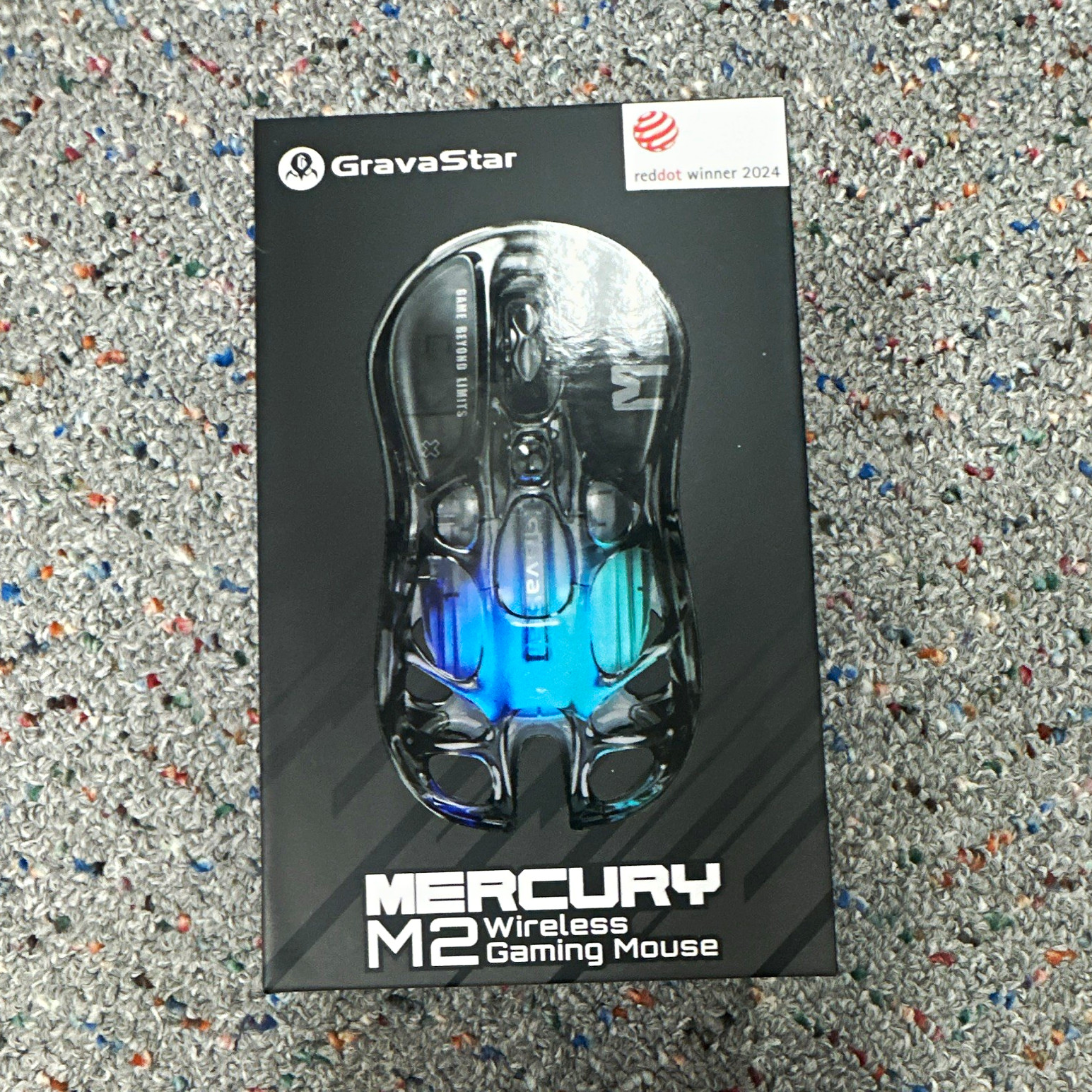 GravaStar Mercury M2 Wireless Optical Gaming Mouse 26000 DPI 6-Button Black