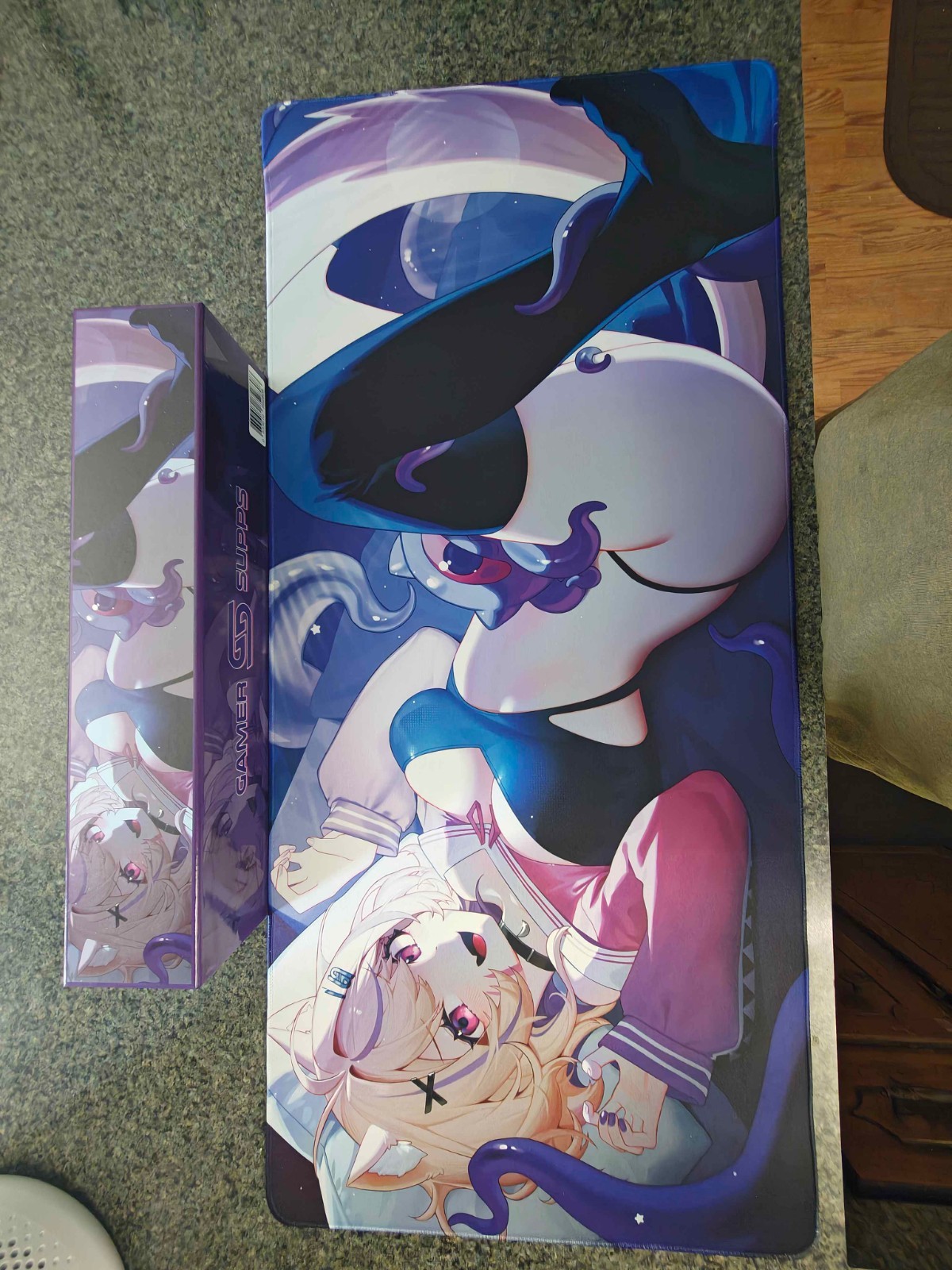 Gamer Supps Waifu Cups X SquChan Mousepad Deskmat