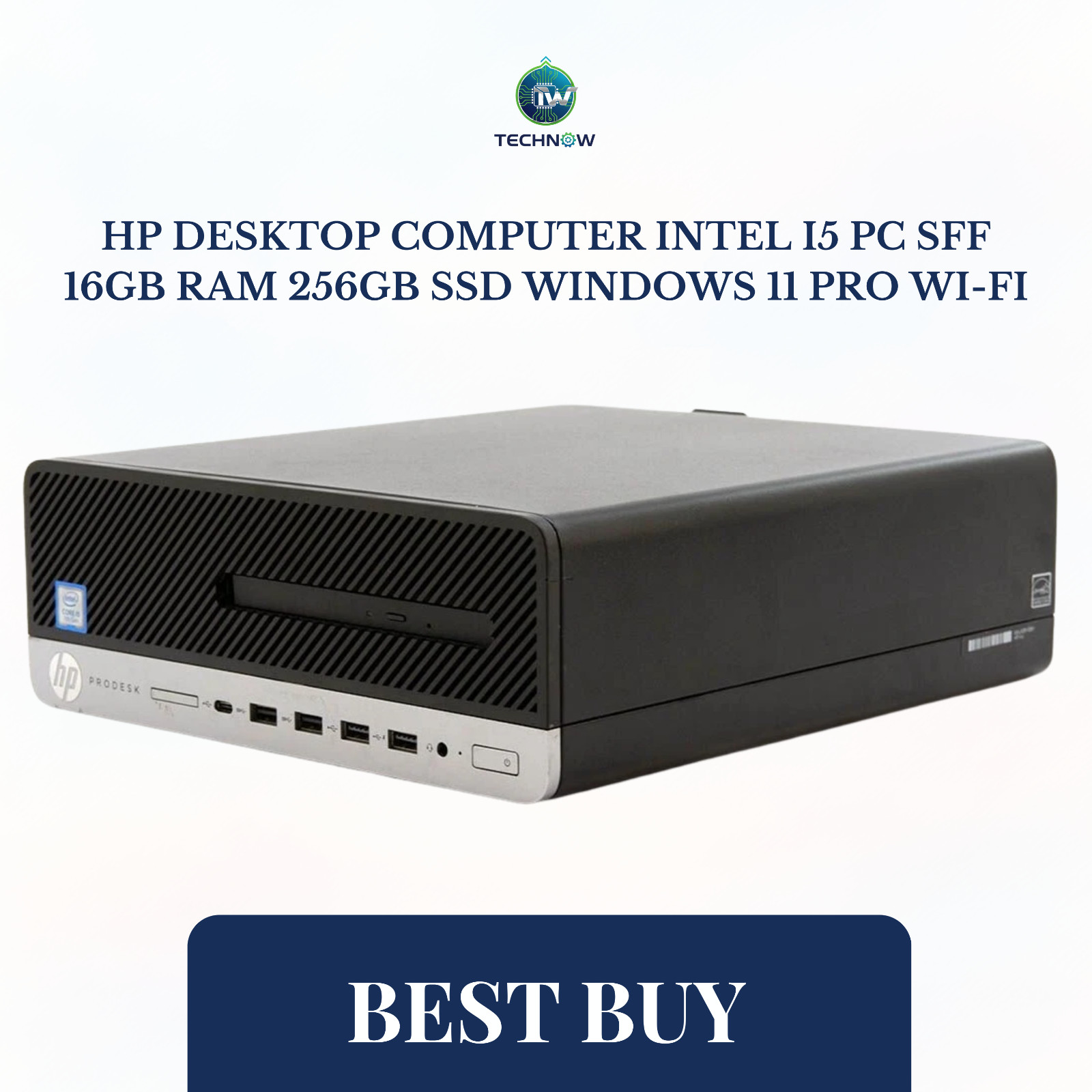 HP Desktop Computer Intel i5 PC SFF 16GB RAM 256GB SSD Windows 11 Pro Wi-Fi