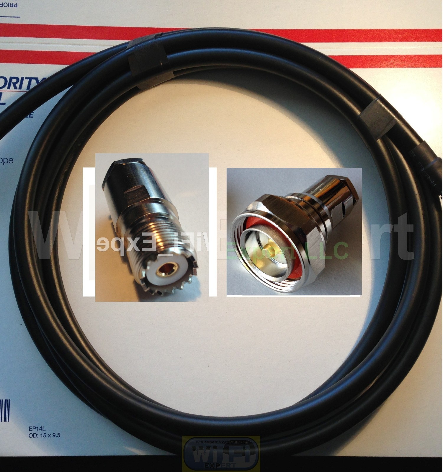 TIMES® 100 FEET LMR400 Coax Cable SO239 7/16 DIN MALE Clamp CB Ham Radio Antenna