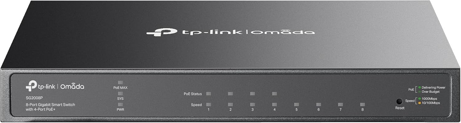 TL-SG2008P Jetstream 8 Port Gigabit Smart Managed PoE Switch 4 62W Omada SDN