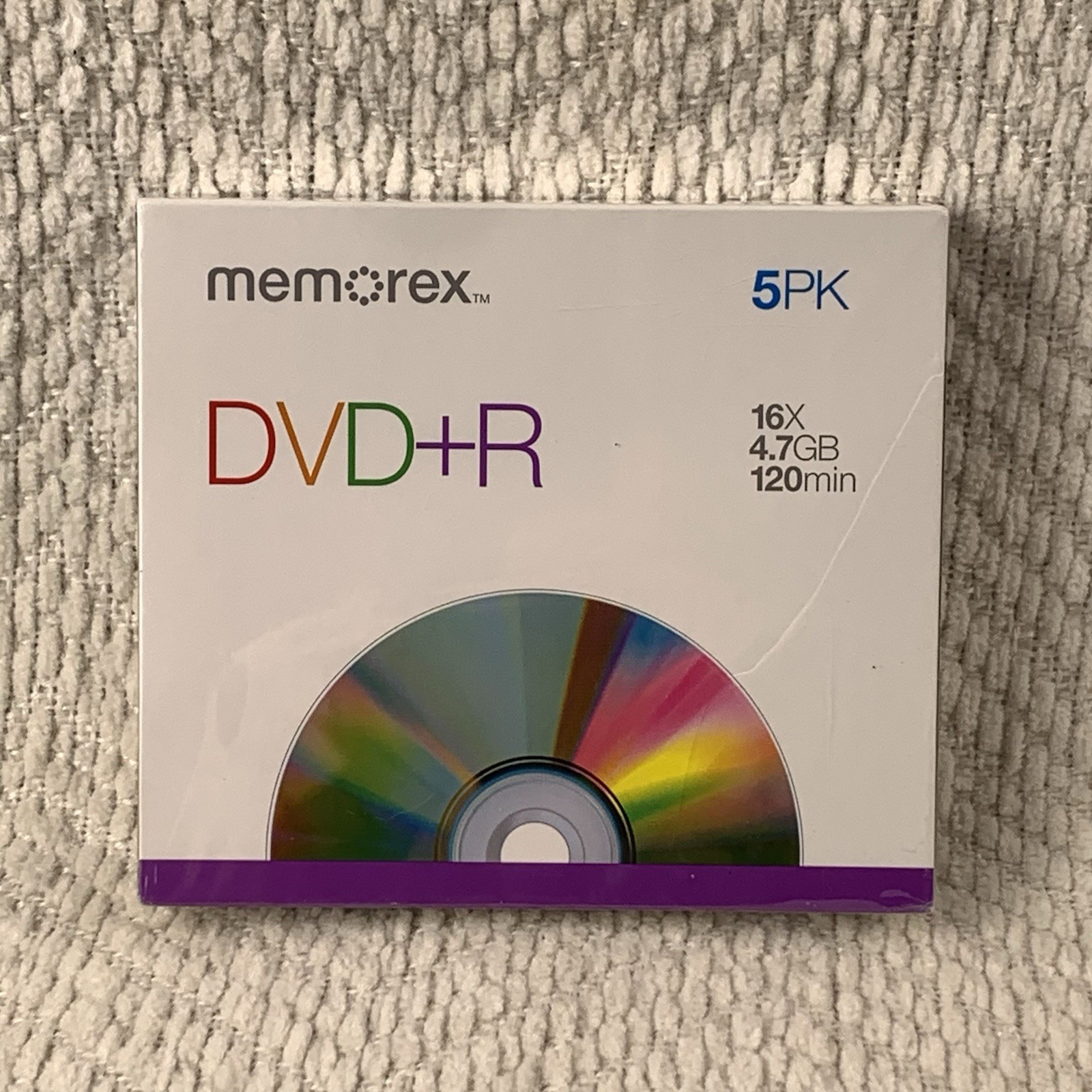 New Sealed Memorex 5PK Slim Case 16X 4.7GB 120min DVD-R Recordable Disks