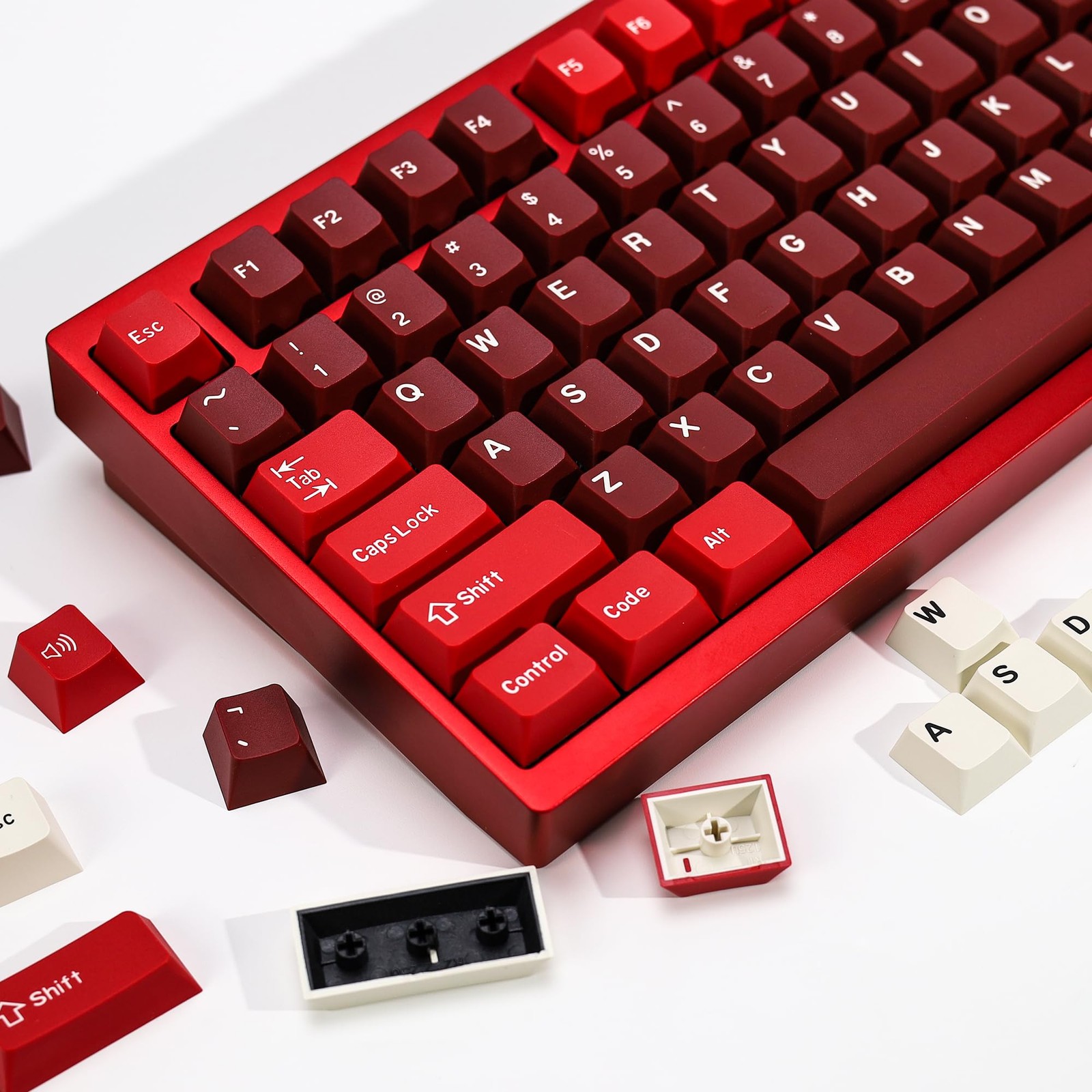 174 Keys Jamon PBT Double Shot Red Keycap Set Cherry Profile 61/64/68/84