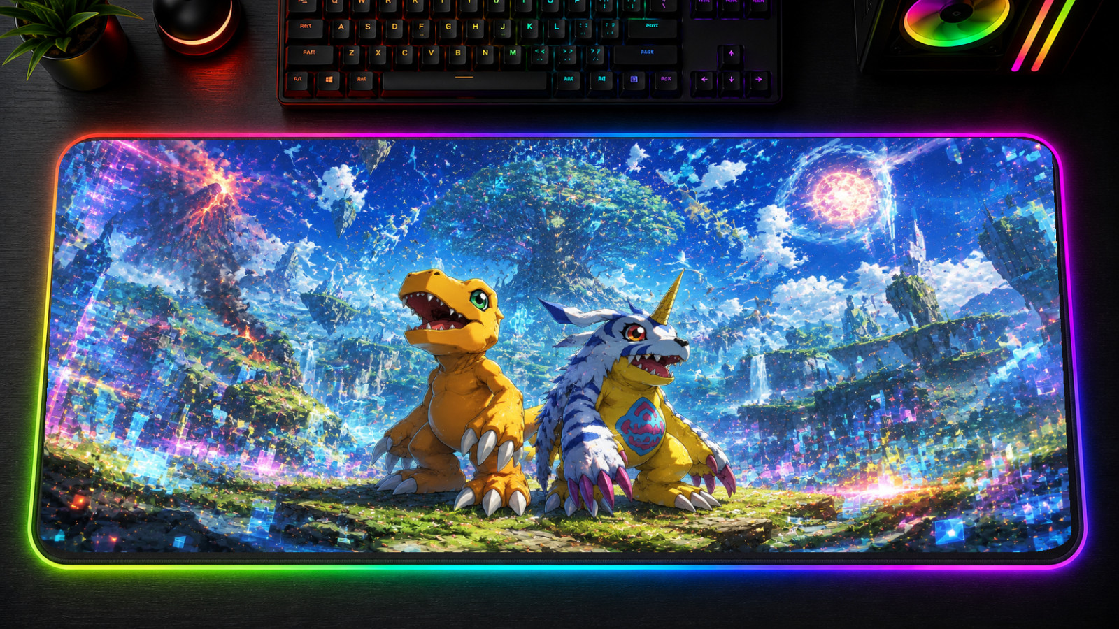Digimon Adventure LED XXL Mousepad Digital World RGB Gaming Mat