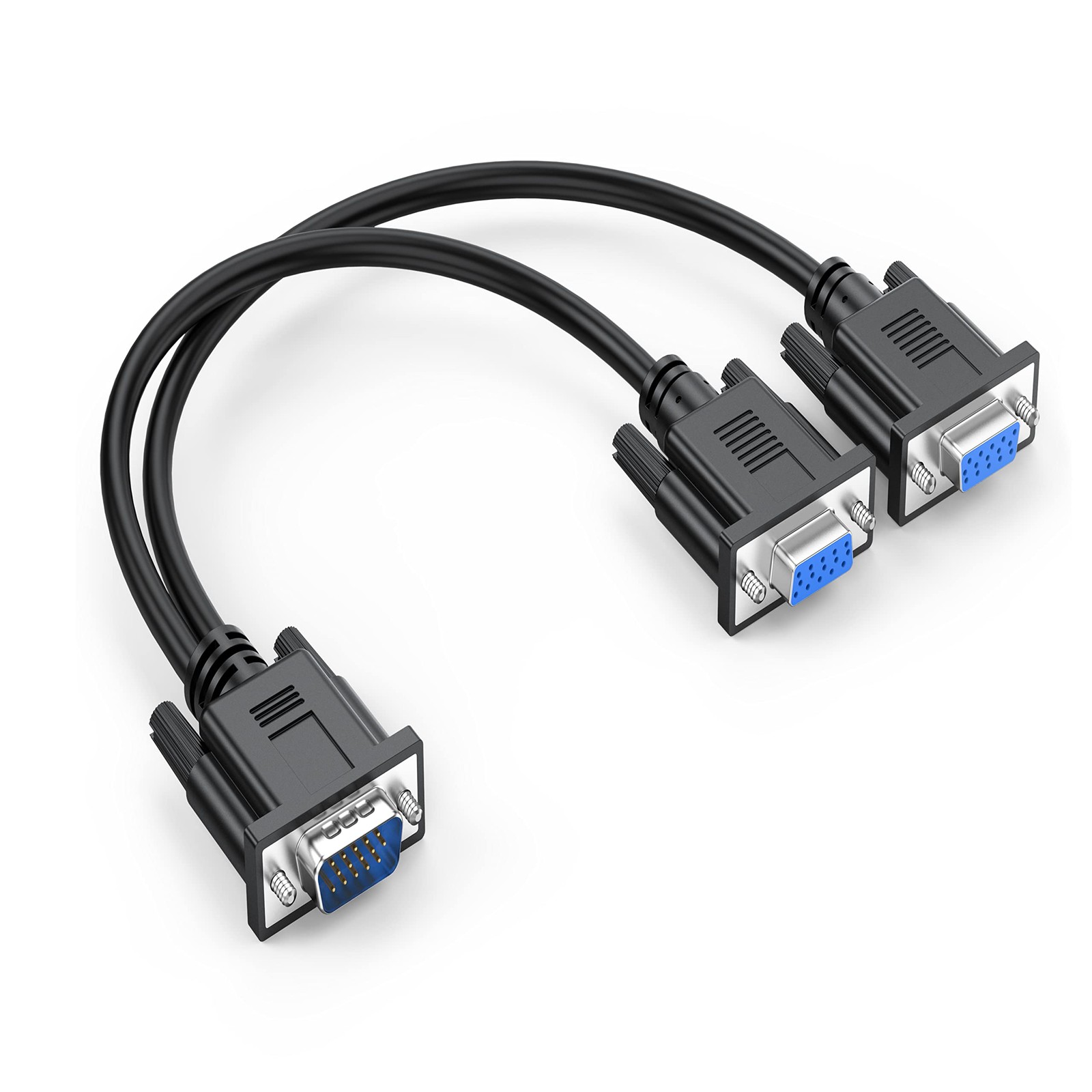 VGA Splitter Cable Dual VGA Monitor Y Cable 1 Male to 2 Female Adapter Converter