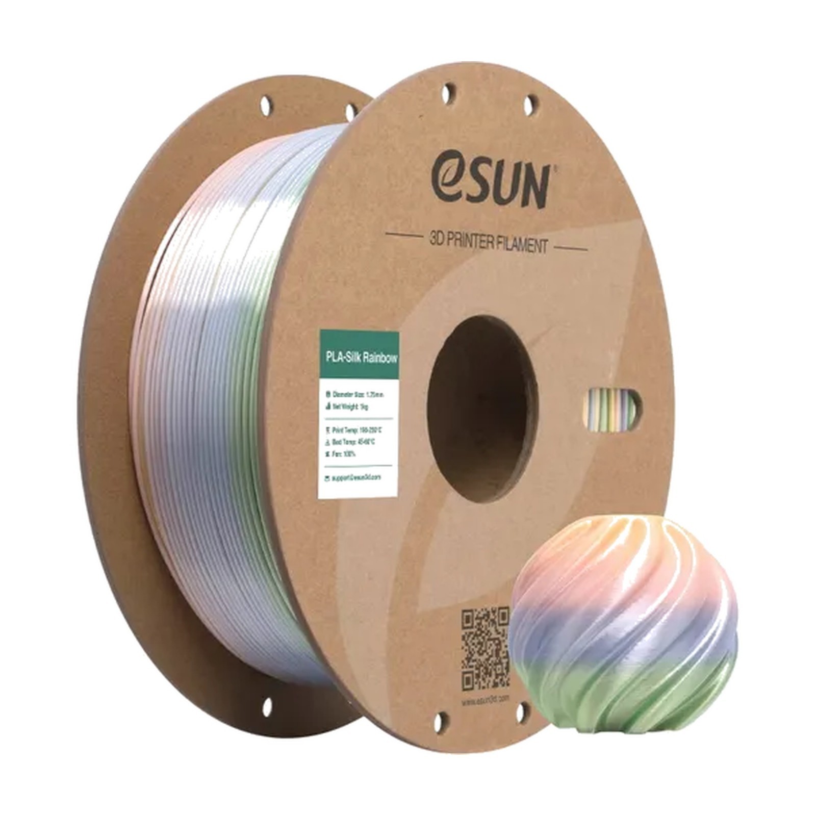 eSUN Silk Rainbow PLA Filament 1.75mm 1KG Multicolor Silk PLA