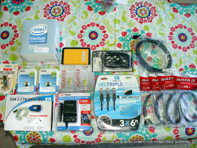 LOT OF 16 NEW MISC COMPUTER AUDIO VIDEO ADAPTERS HDMI CPU ITEMS  