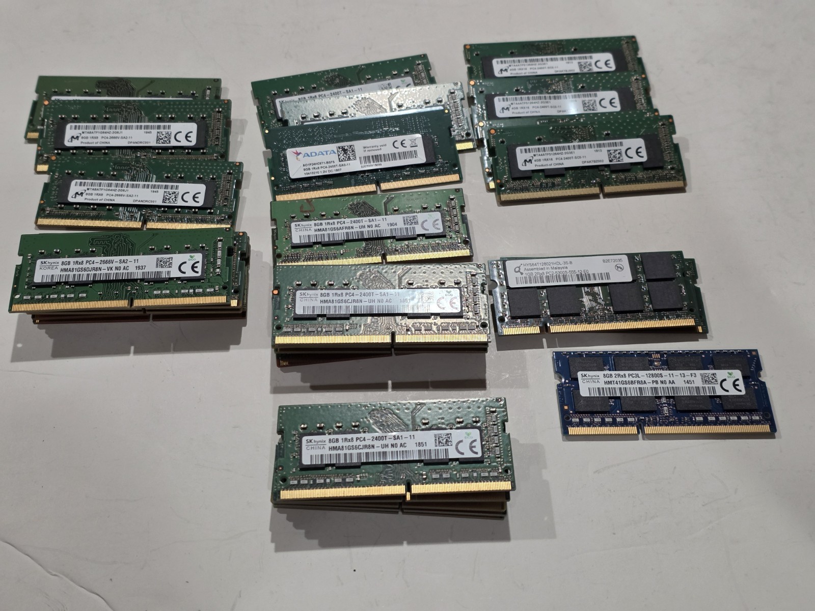 Laptop Notebook memory RAM lot PC3 12800 2400T PC4 2666 2 GB 4 GB 8 GB