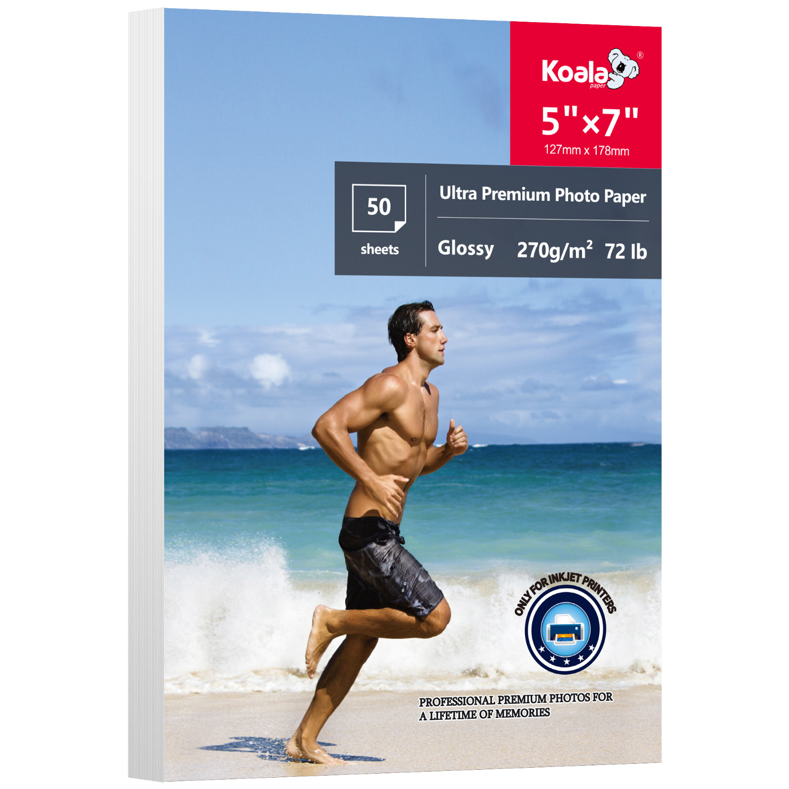 Koala Ultra Premium Photo Paper 5x7 Glossy 72lb Picture Paper for Inkjet Printer
