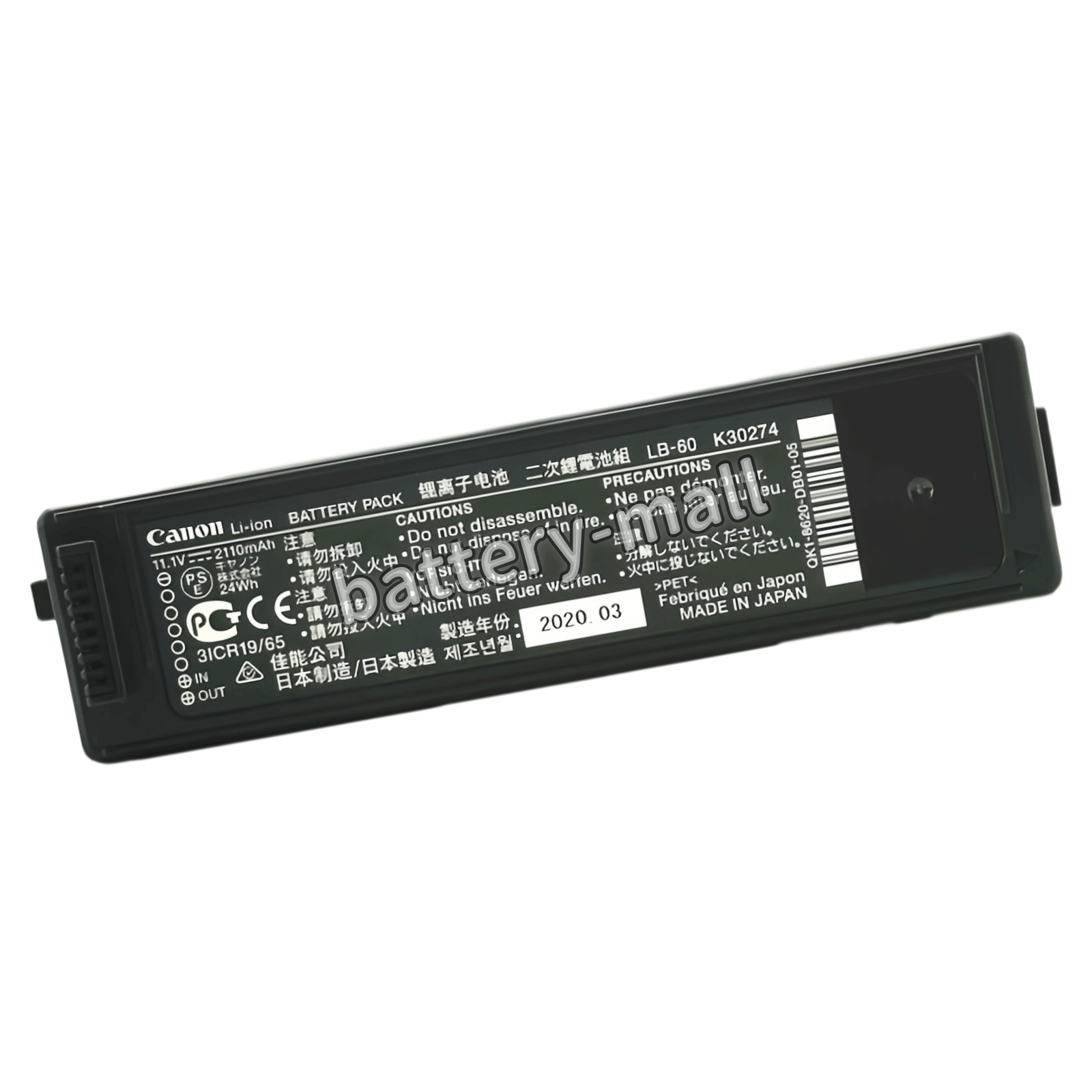 New  LB-60 K30274 Battery for Canon LK-62 PIXMA i260 i320 2446B003 Printer