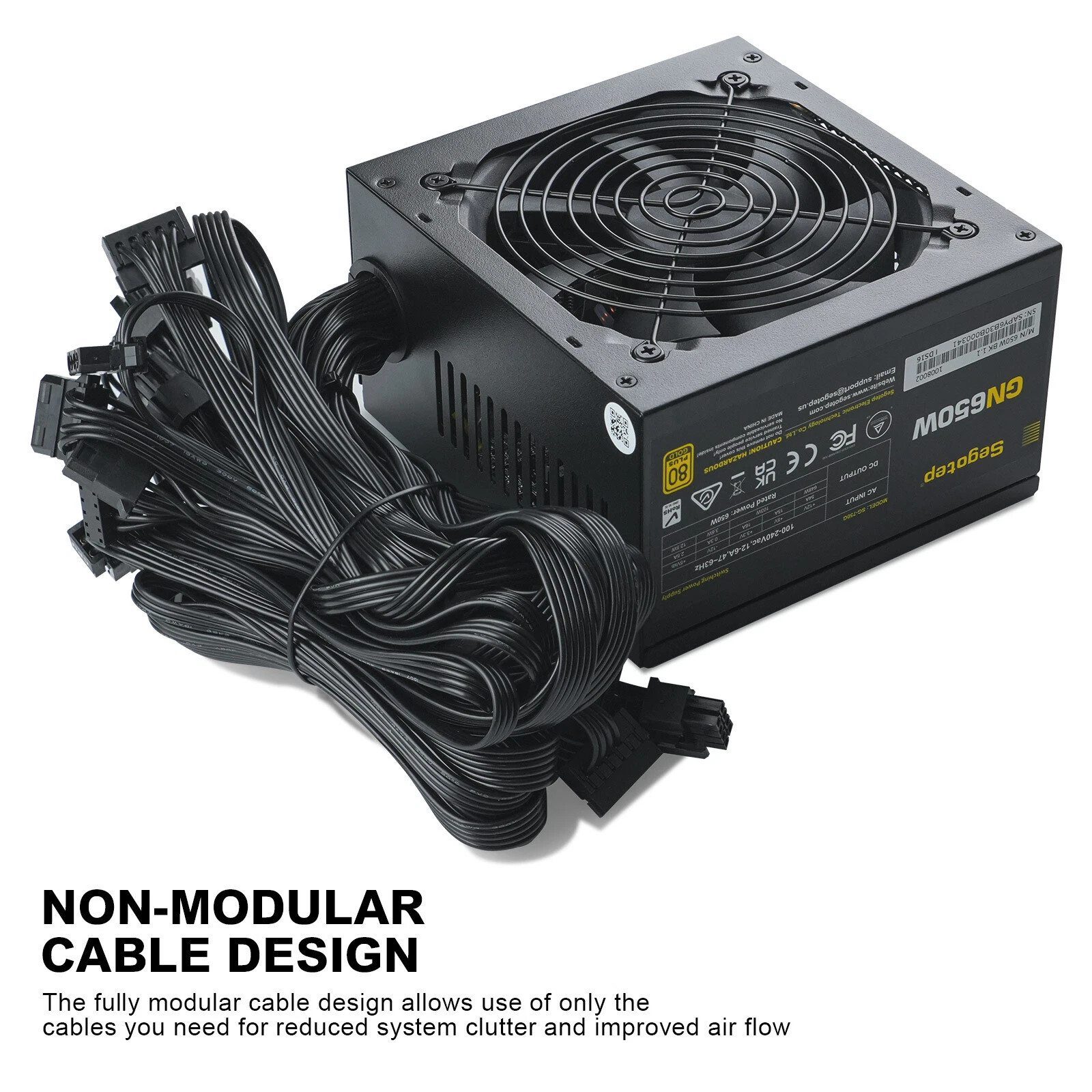 Segotep 850W ATX 3.0 Gaming Power Supply PCIe 5.0 Full Modular 80 Plus Gold PSU