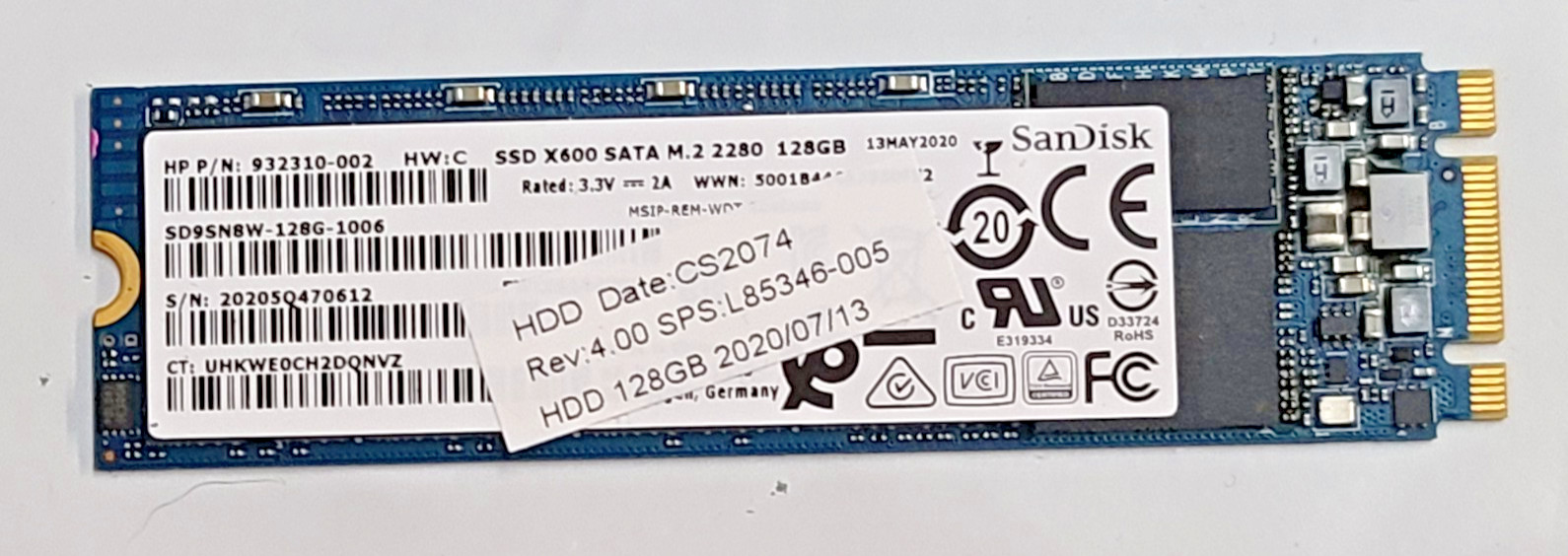 ORIGINAL HP PAVILION x360 14M-DW0013DX SSD X600 932310-002 L85346-005 WIN 11