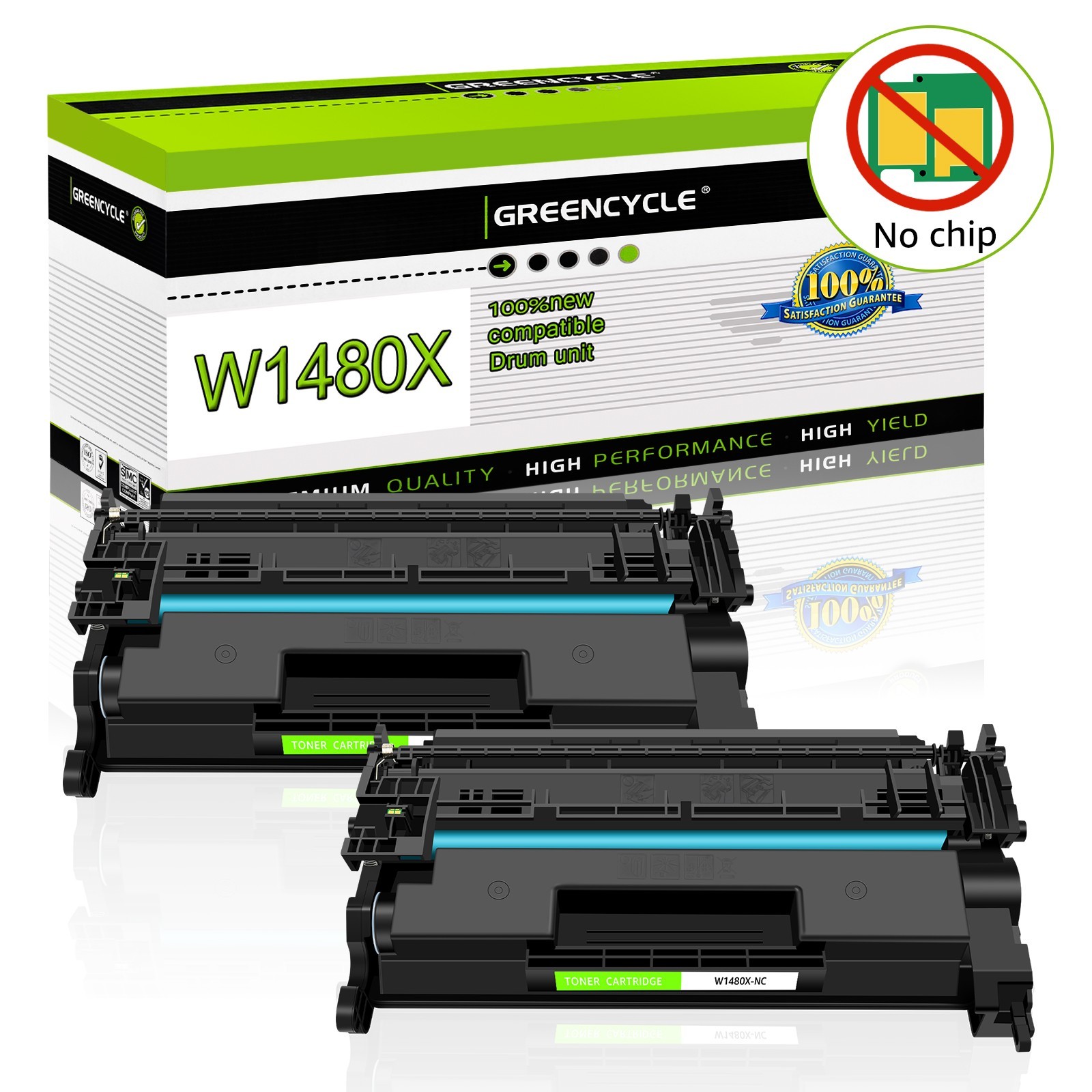 2PK 148X W1480X Toner Cartridge for HP LaserJet Pro 4001n MFP 4101fdw~NO CHIP
