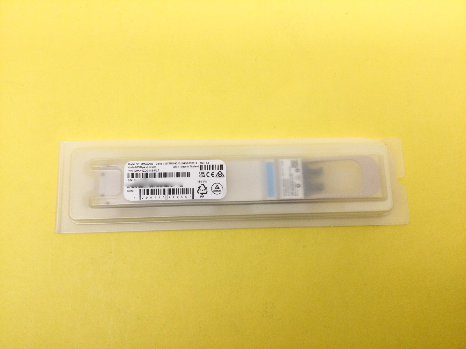 MMA4Z00-NS-FLT NVIDIA 800Gbps Twin-port Transceiver OSFP 2x400G 850nm MMF 50m
