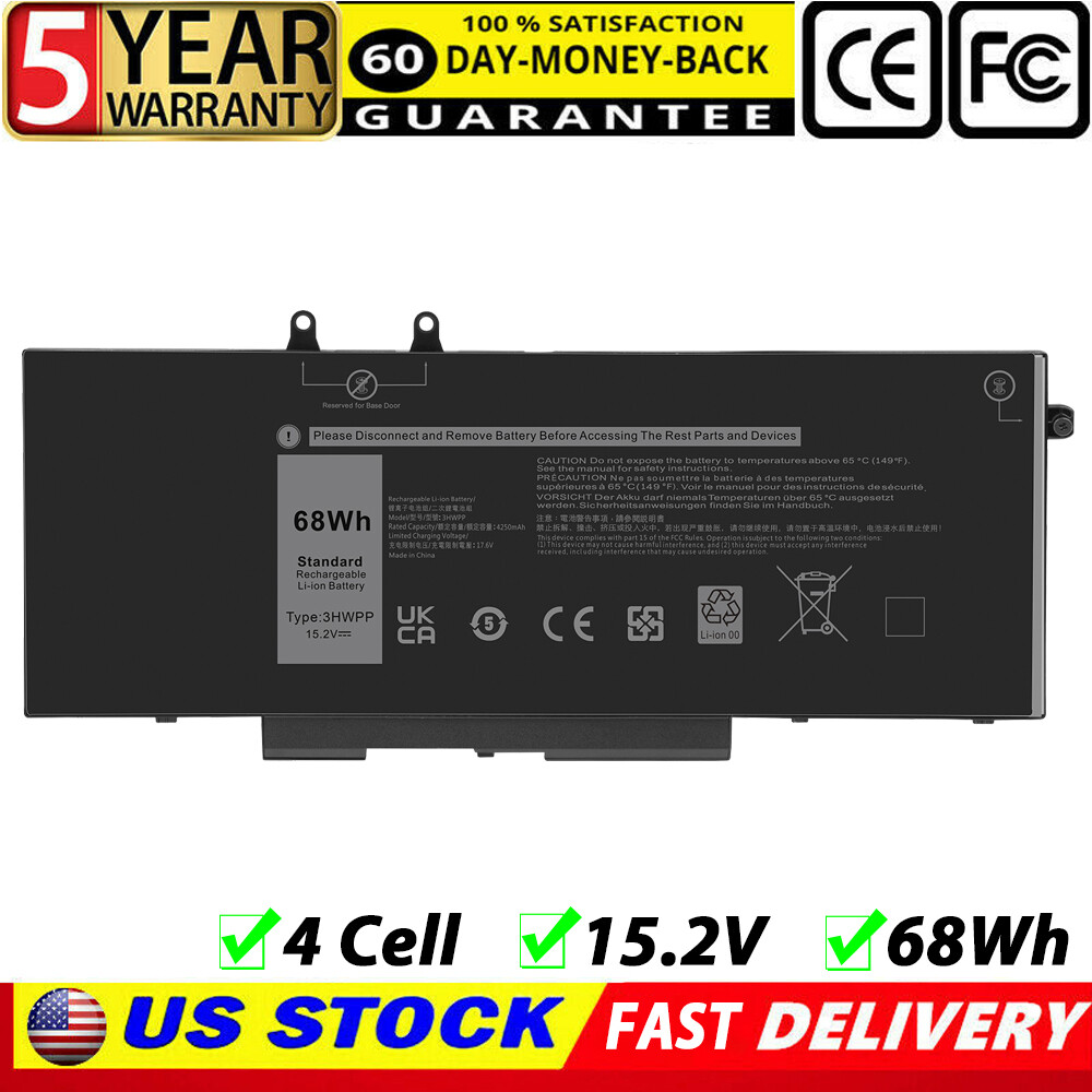 NEW 68Wh 15.2V Battery for Dell Latitude 5501 5401 5511 5510 5411 5410 3HWPP