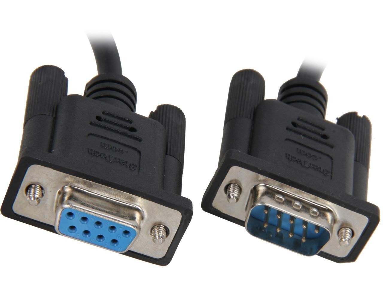StarTech SCNM9FM2MBK 2m Black DB9 RS232 Serial Null Modem Cable F/M