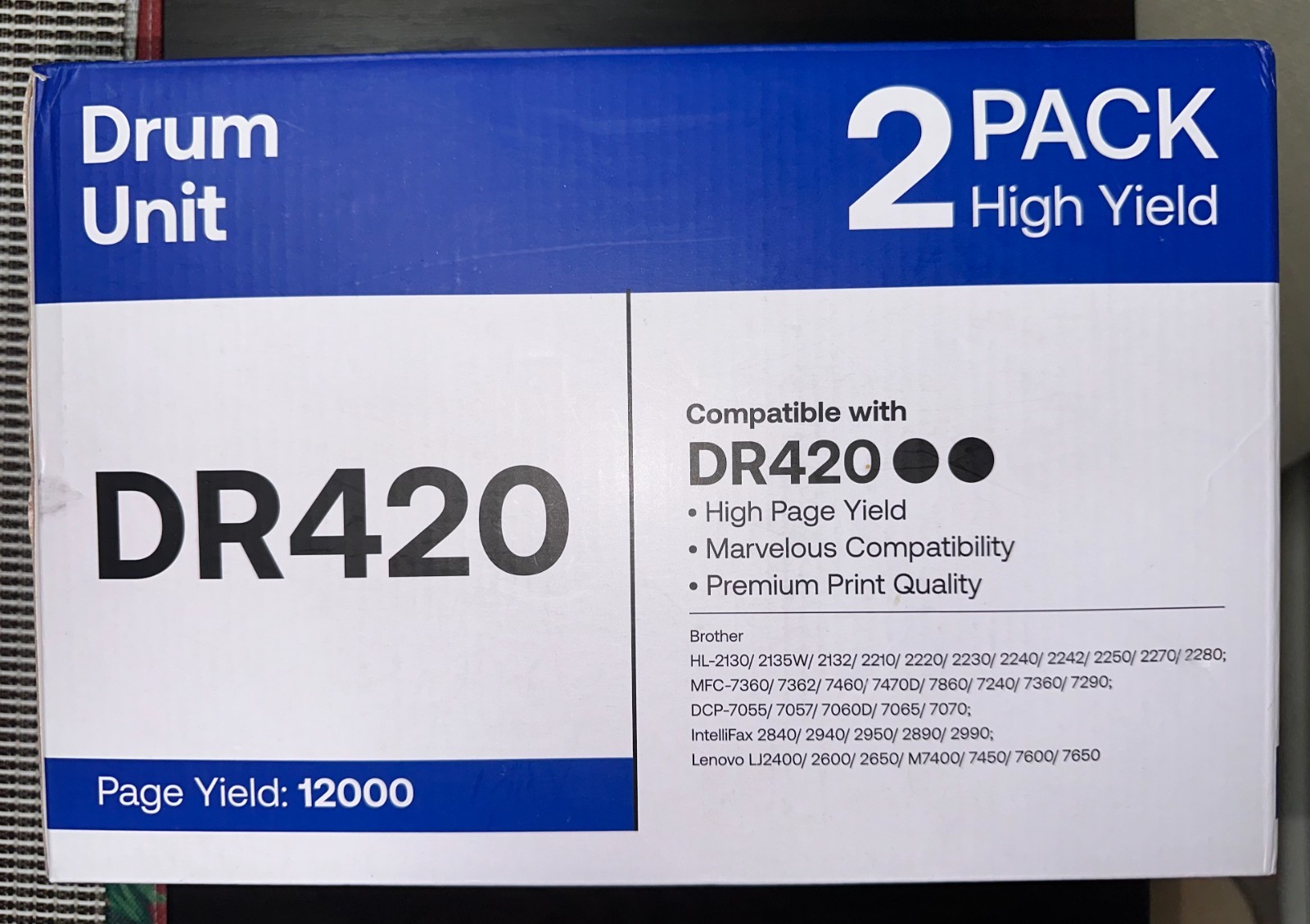 Drum unit 2 pack compatible with DR420, high page yield, black