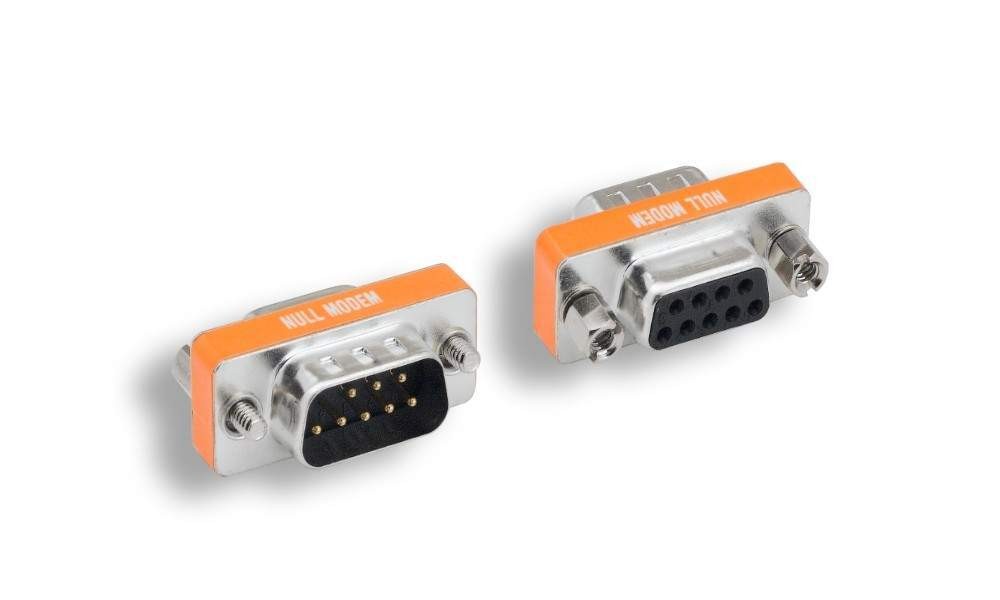 Null Modem Adapter DB9M to DB9F Slimline