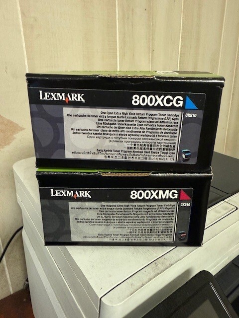 New Lexmark  800XMG 800XCG NEW SEALED BOXES. SHIPS FREE