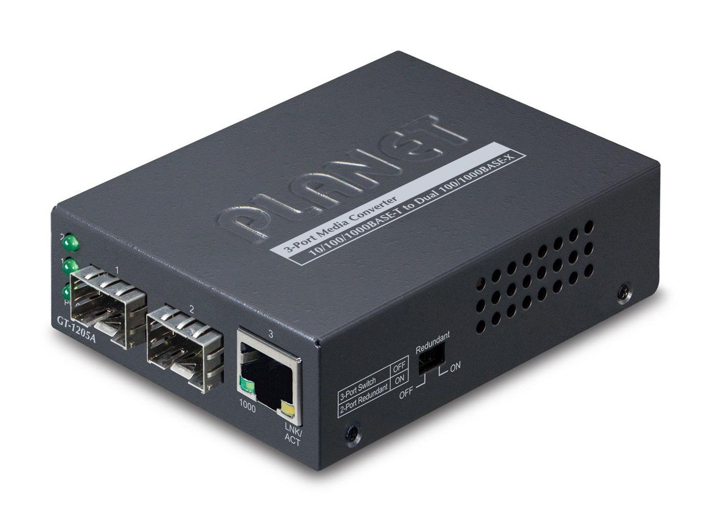 Planet GT-1205A 1-Port 10/100/1000Base-T 2-P Gigabit SFP Switch/Redund Media ~E~