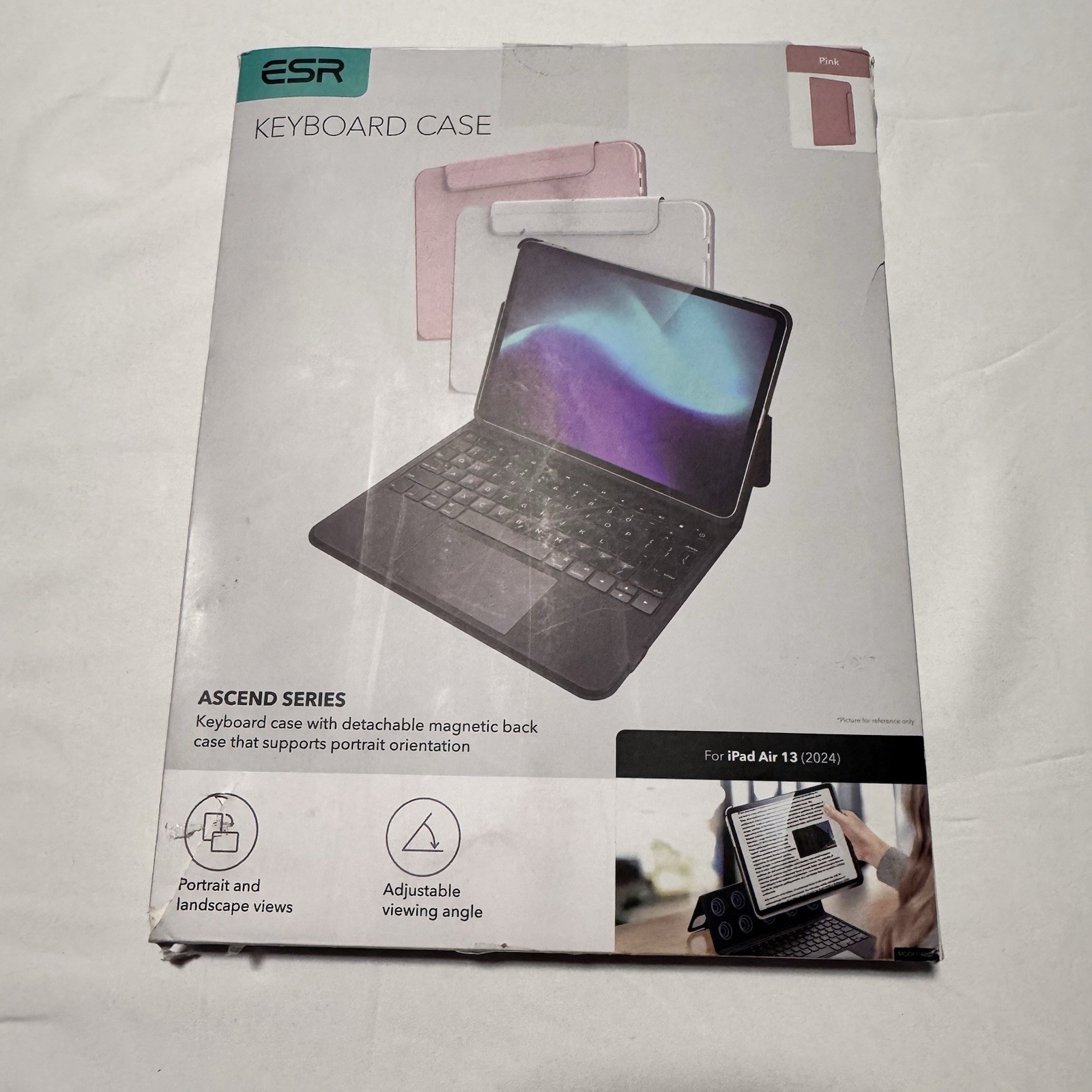 ESR Ascend for iPad Air 13 Inch M5/M4, 2025/2024 Keyboard Case W/ Trackpad Pink