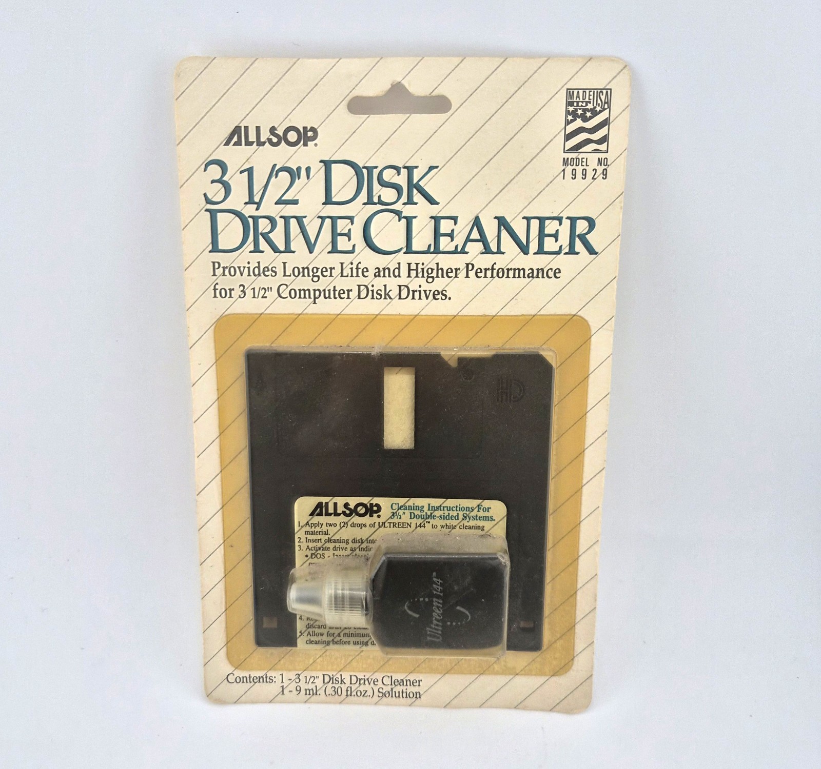  NEW SEALED Allsop 3.5” INCH Disk Drive Cleaner With Solution MODEL # 19929