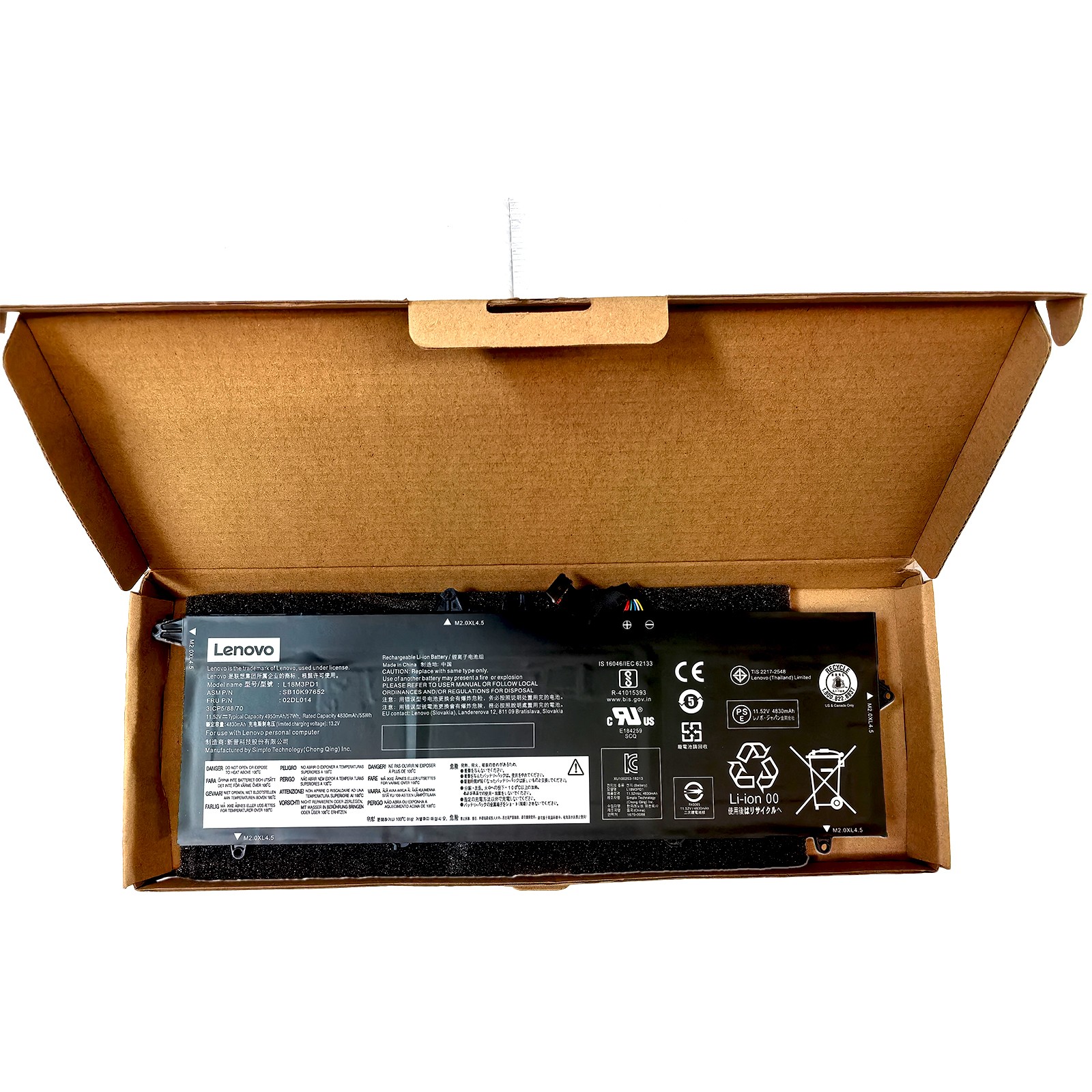 Genuine L18L3PD1 L18M3PD1 L18M3PD2 Battery for Lenovo ThinkPad T490s T495s 55Wh