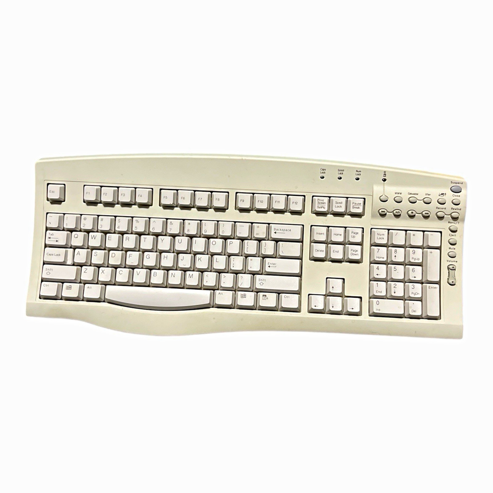 Lite-On SK-2500 Ergonomic PS/2 Wired Beige Multimedia Keyboard QWERTY EN