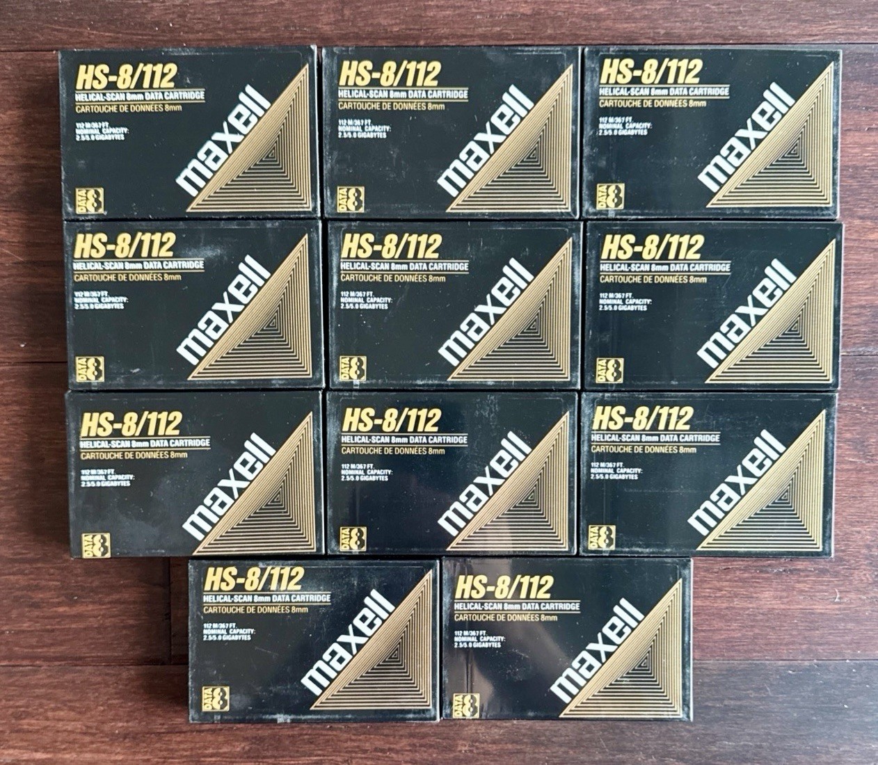 Lot of 11 Maxell HS-8/112 8mm Helical Scan DDS DAT Data Cartridge Tapes New