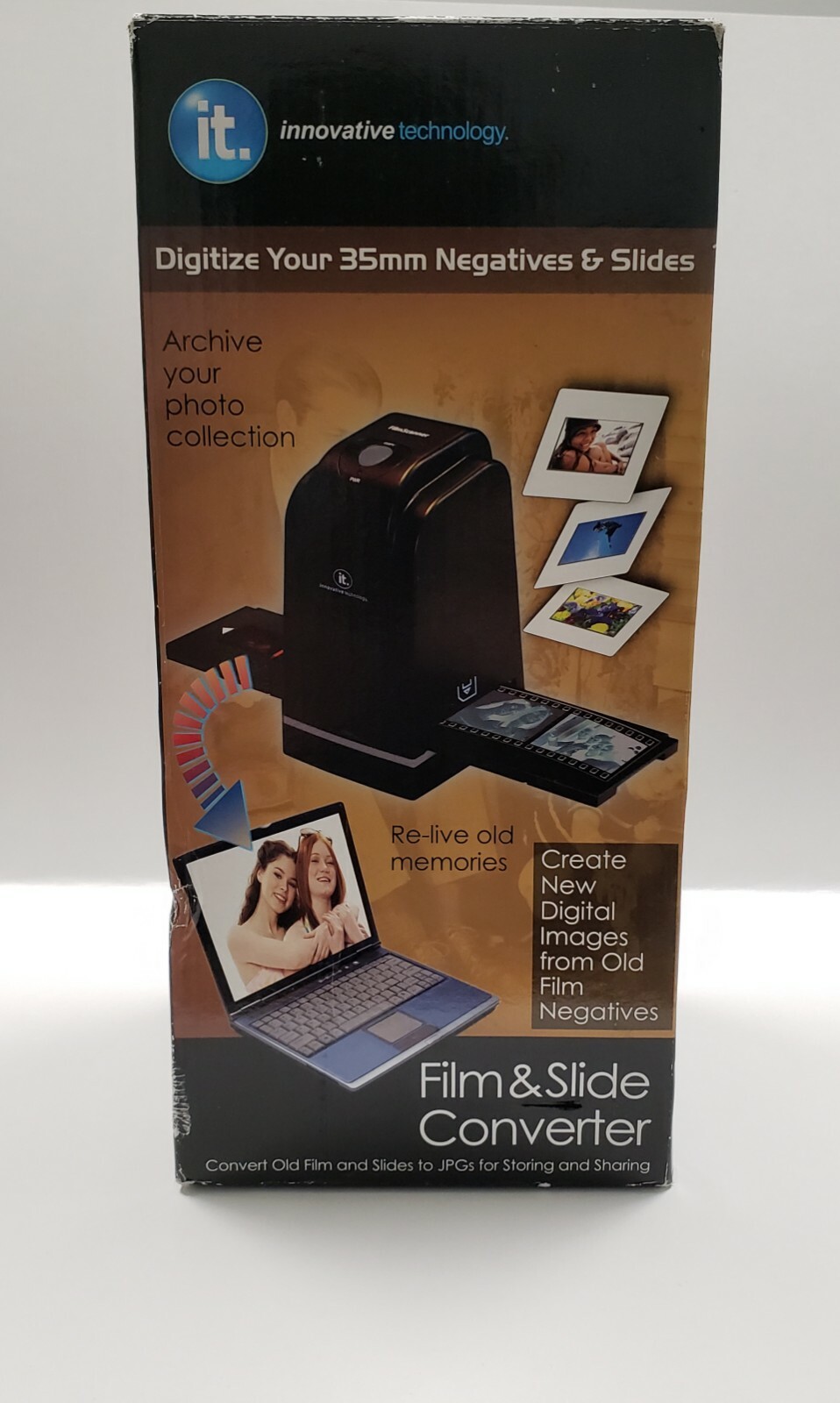 NIB Innovative Technology 35mm film & Slide Converter ITNS-300 New Open Box. 