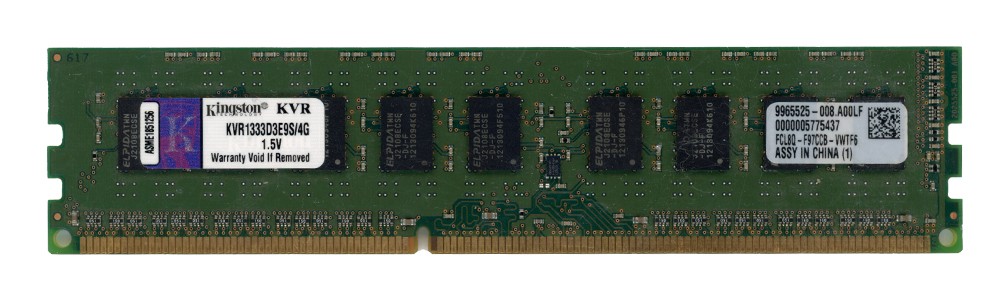 KINGSTON 4GB DDR3 2Rx8 PC3-10600E 1333MHz KVR1333D3E9S/4G 9965525-008.A00LF ECC