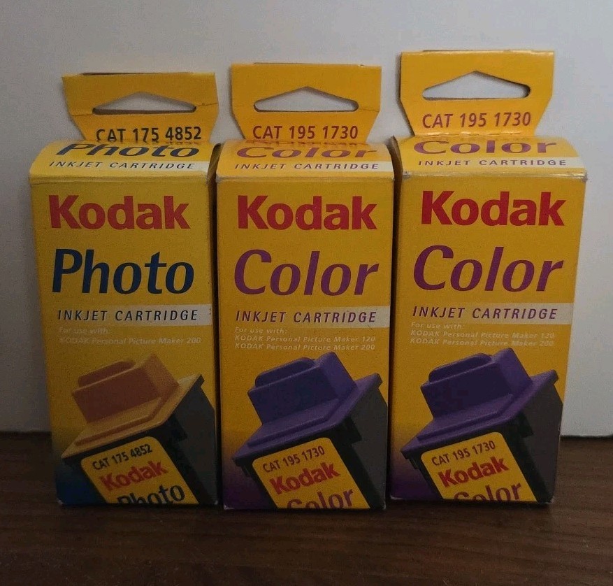 3 Kodak Ink Cartridges - (1) CAT 175 4852 Photo & (2) CAT 195 1730 Color 