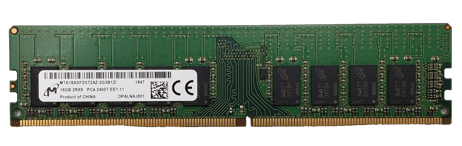 Micron 16GB PC4-19200T 2Rx8 DDR4-2400T ECC RDIMM RAM MTA18ASF2G72AZ-2G3B1Zl