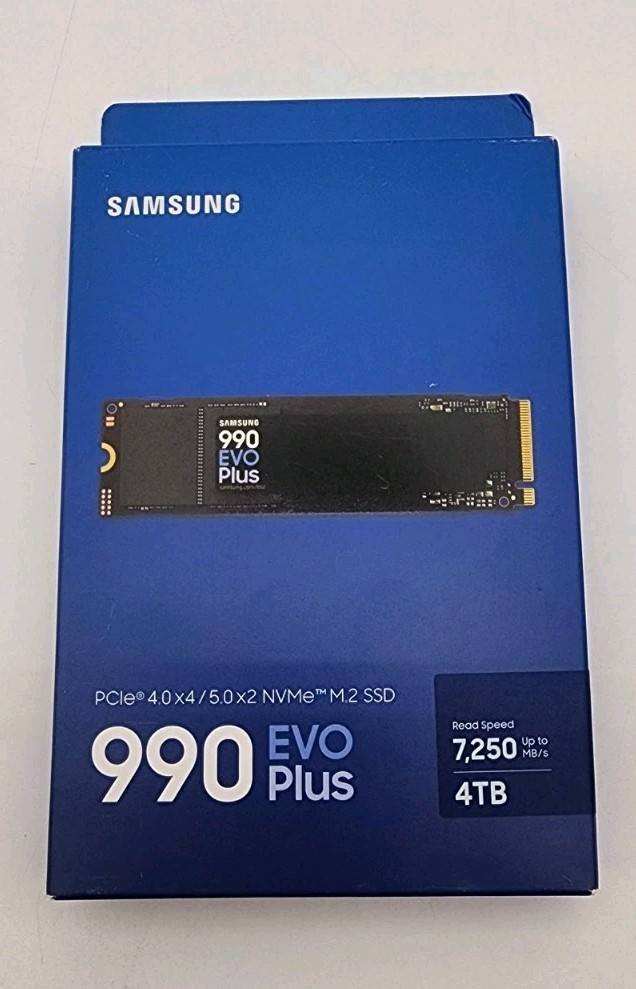 NEW Samsung 990 EVO Plus 4TB PCIe Gen 4x4 / 5x2 M.2 NVMe SSD 7250 MB/s Sealed