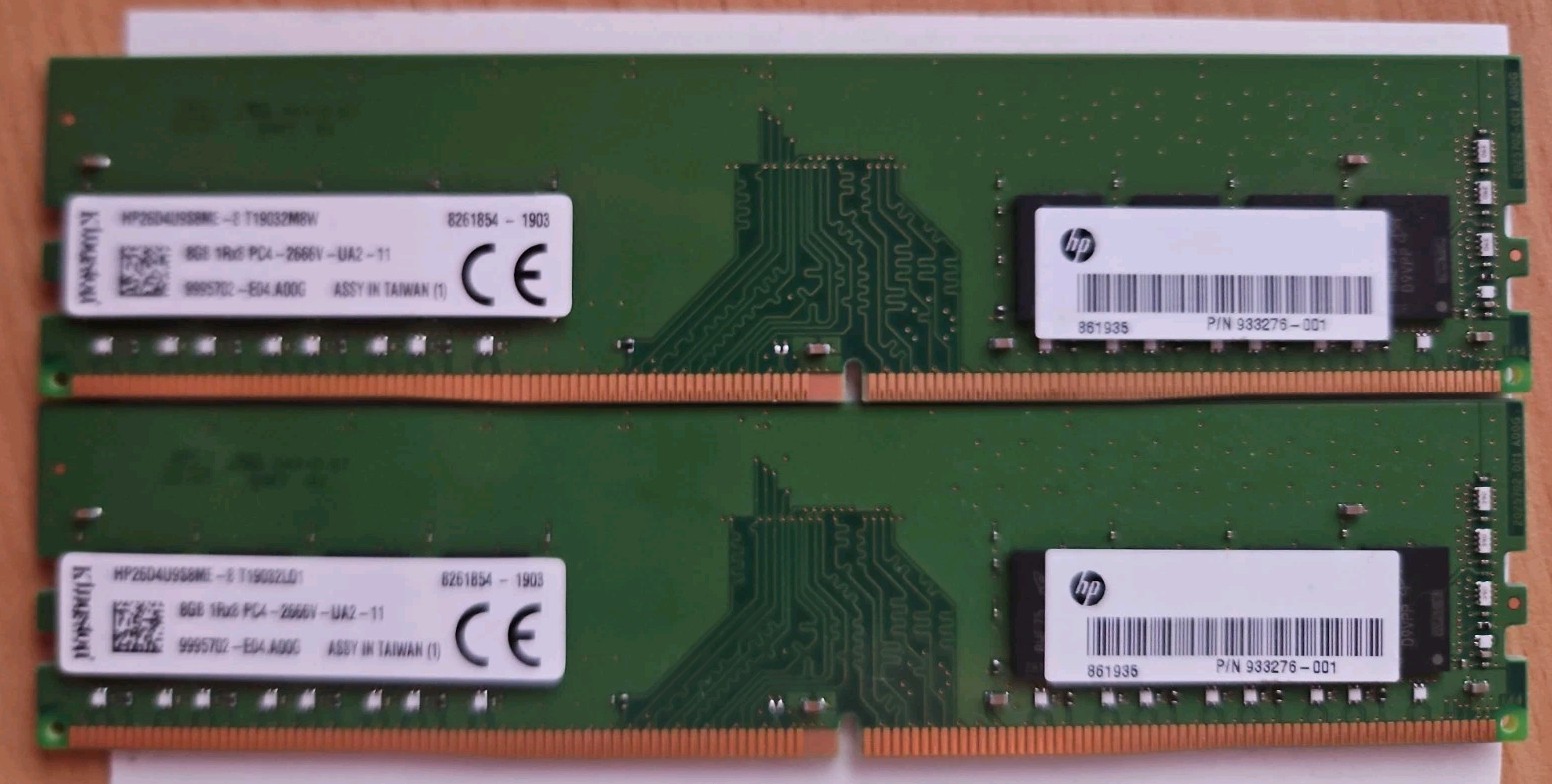 Kingston | 16GB Kit (2×8GB) Modules | DDR4-2666V | Non-ECC | UDIMM | 