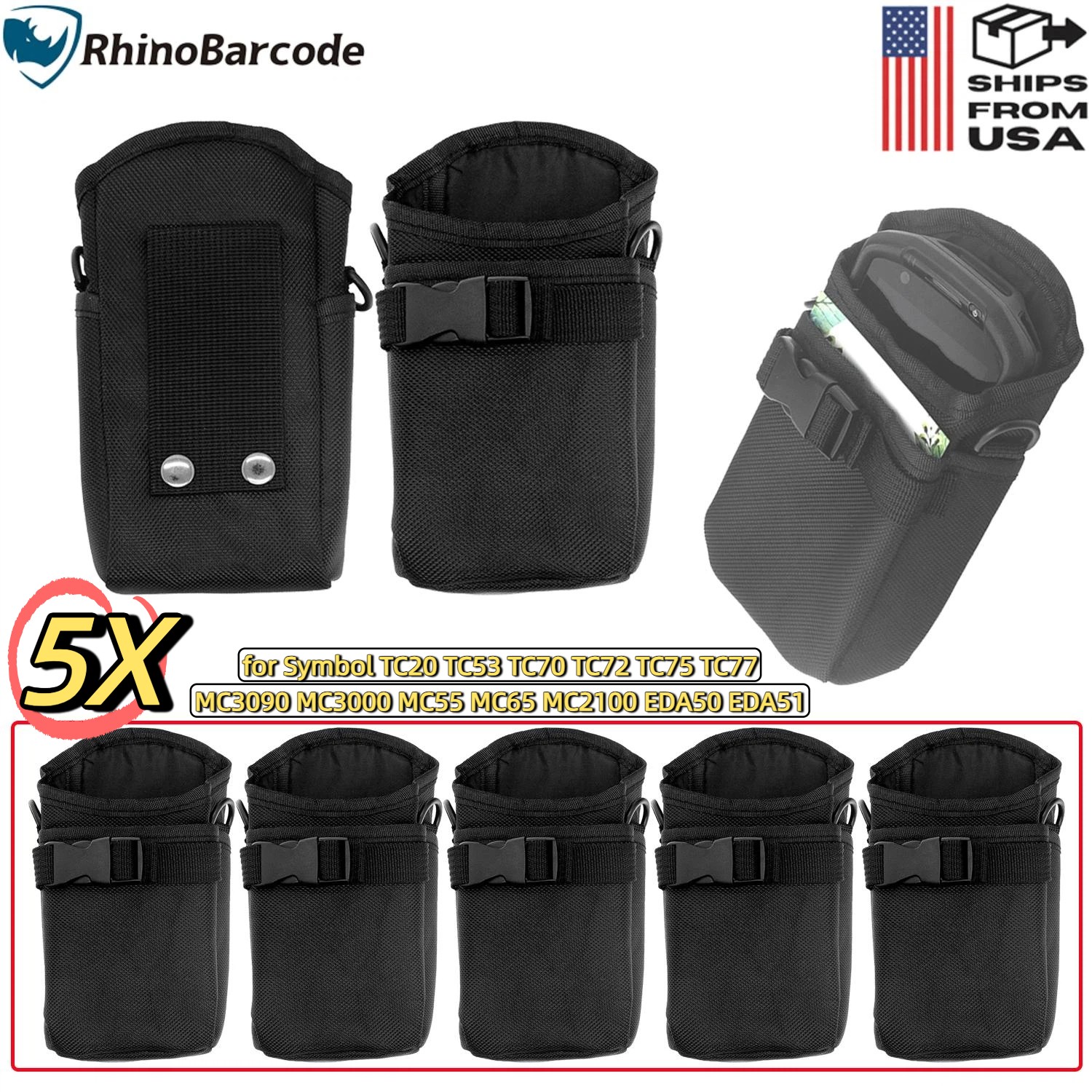 5X Scanner Holster Carrying Case for Symbol MC3090 MC3000 MC55 MC65 MC2100 EDA50