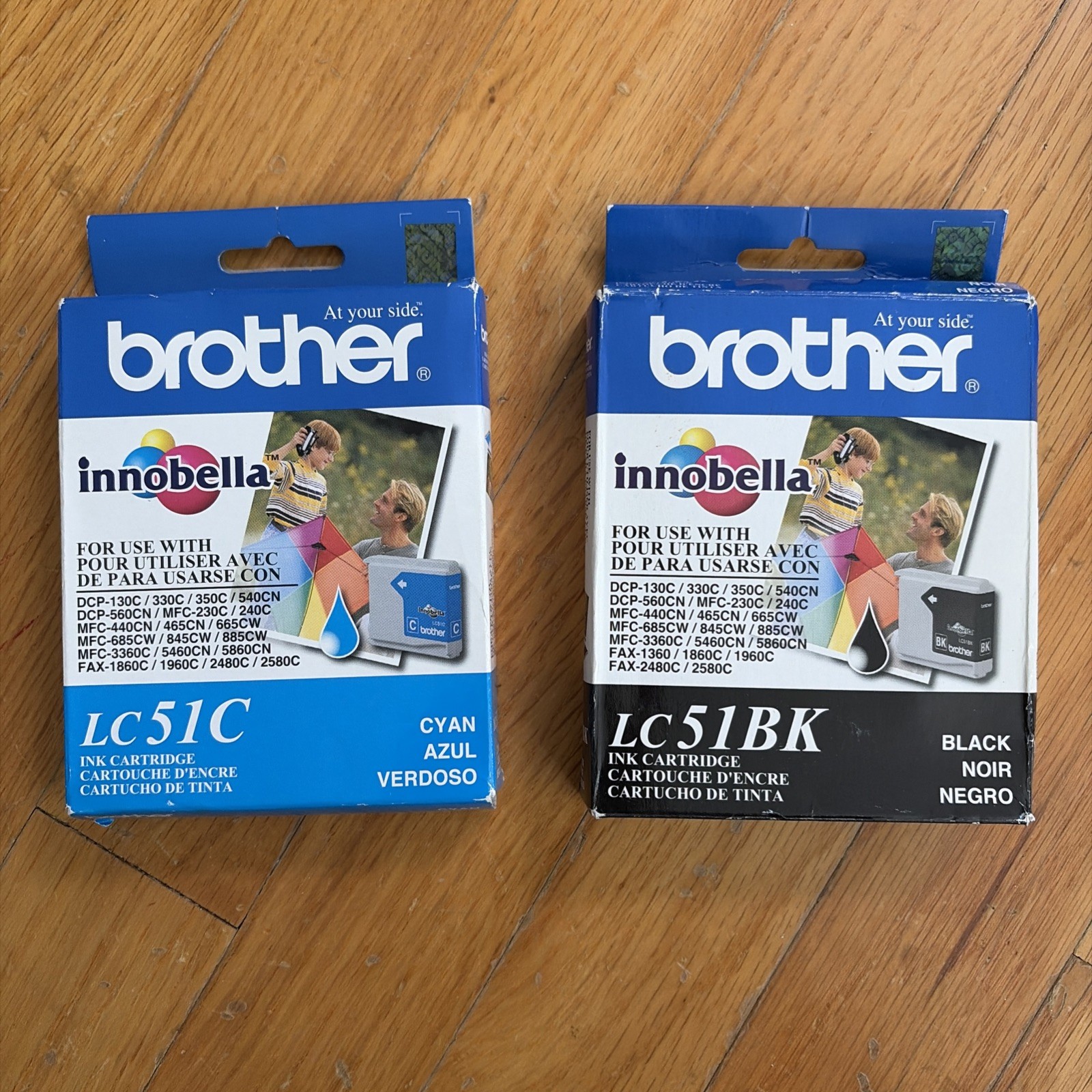 New Brother LC51C Innobella Ink Cyan LC51BK  Black 5/2010 GENUINE OEM