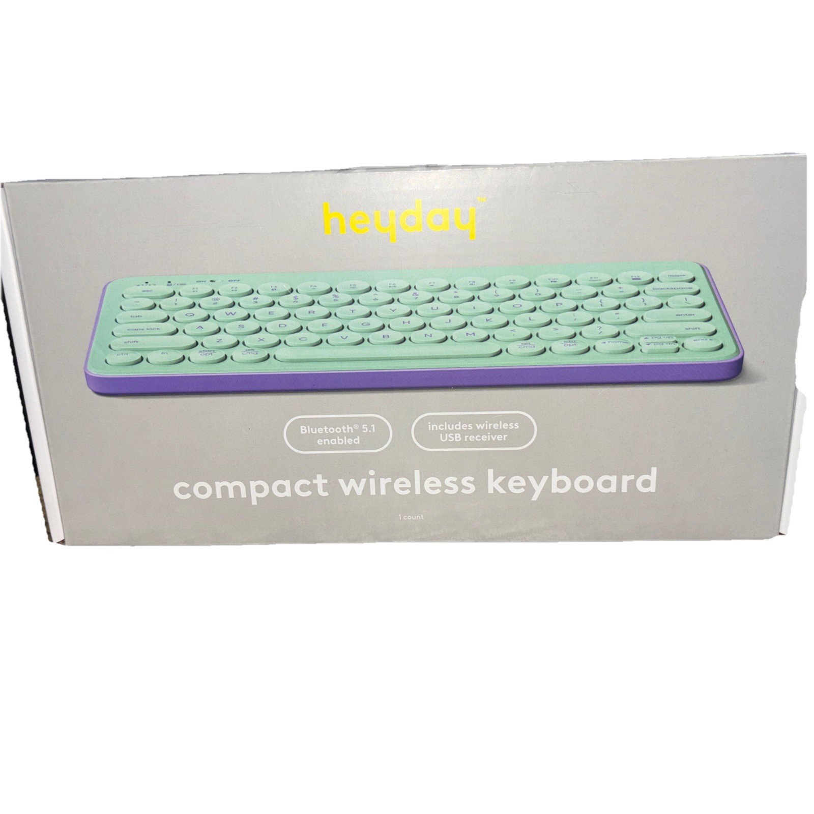 Heyday Compact Wireless Keyboard USB Receiver & Bluetooth 5.1 Spring Teal