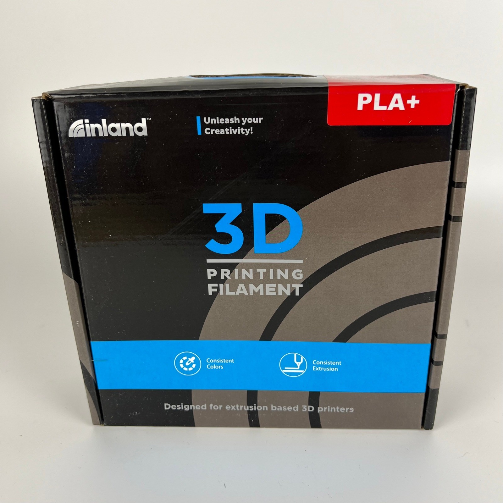 Inland PLA+ 3D Printing Filament Black 1.75mm 1kg Spool 205-225C BD6U 732319