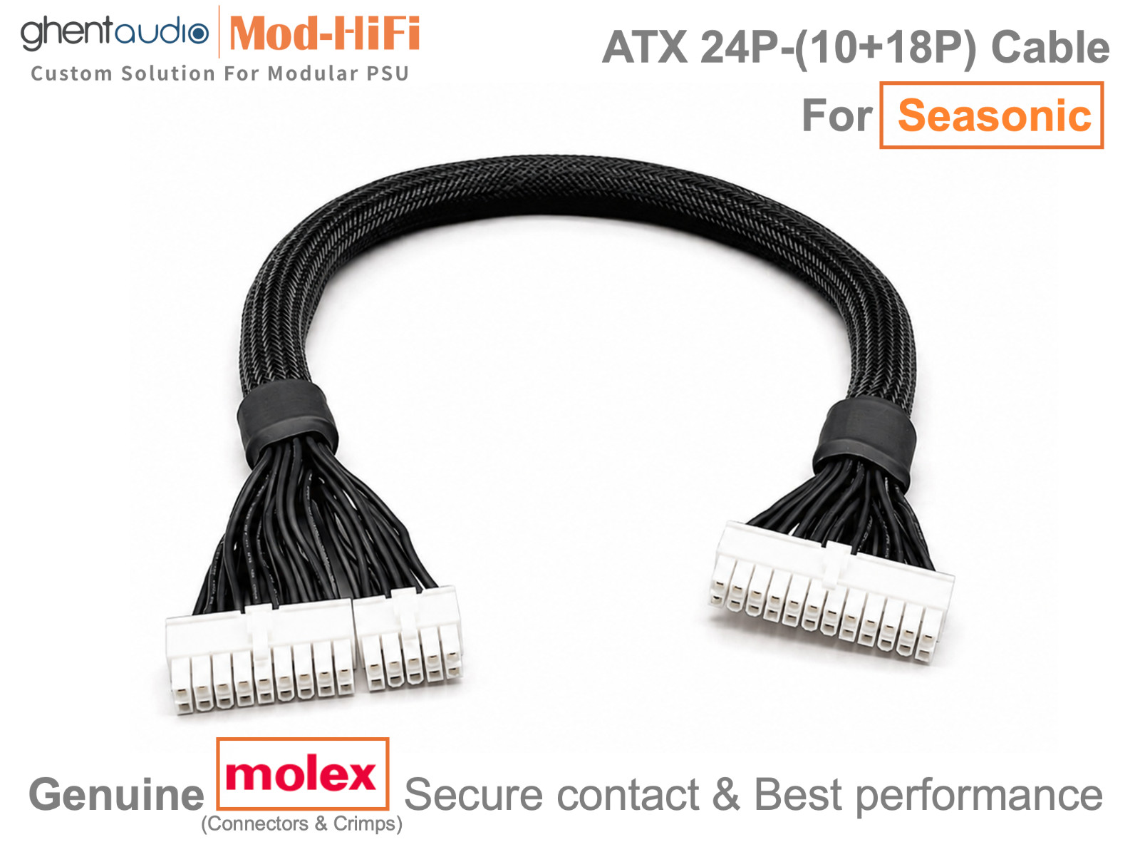 ⚡️ATX 24-Pin Cable for Seasonic PRIME Gold Series GX850 GX1000- 📏60cm / 24 inch