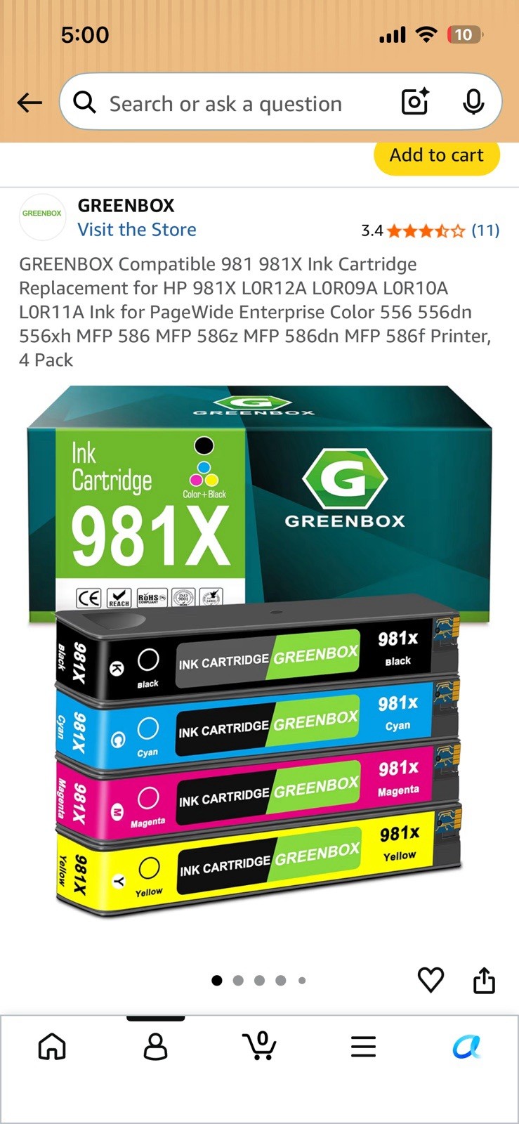 Greenbox HP Style 981x and XL Ink Cartridge Set for HP with extras