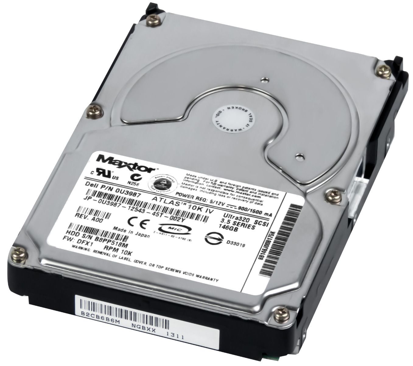 HARD DRIVE DELL 0U3987 8B146J0 146GB 10K 8MB SCSI U320 3.5''