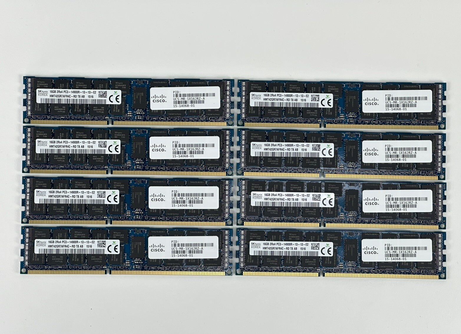 128GB Lot of 8x 16GB 2Rx4 PC3-14900R ECC DDR3 Server RAM Memory HP Cisco Dell