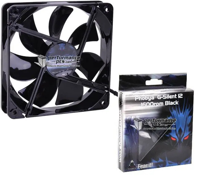 Phobya G-Silent 12 1600rpm Black Silent Edition 120x120x25mm 78352 4049469141141
