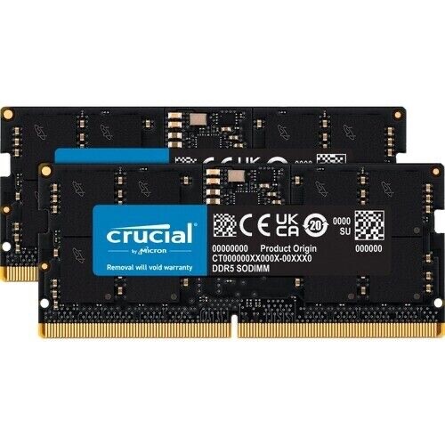 Crucial 128GB Kit Sodimm 2 x 64GB 262-Pin DDR5 5600 PC5-44800 Laptop Memory