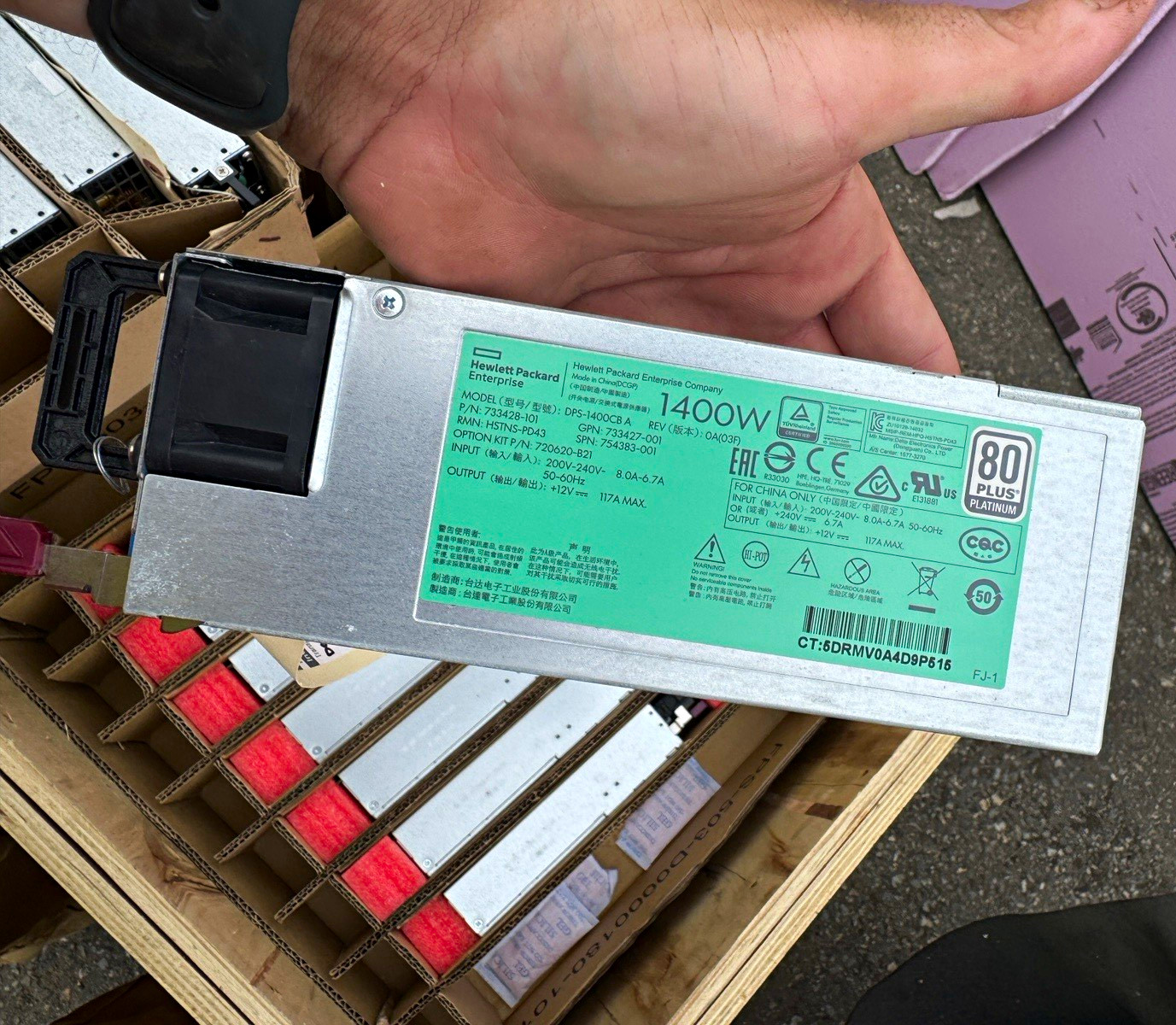 HPE 733428-101 1400W Flex Slot Platinum Plus PSU 720620-B21 HSTNS-PD43
