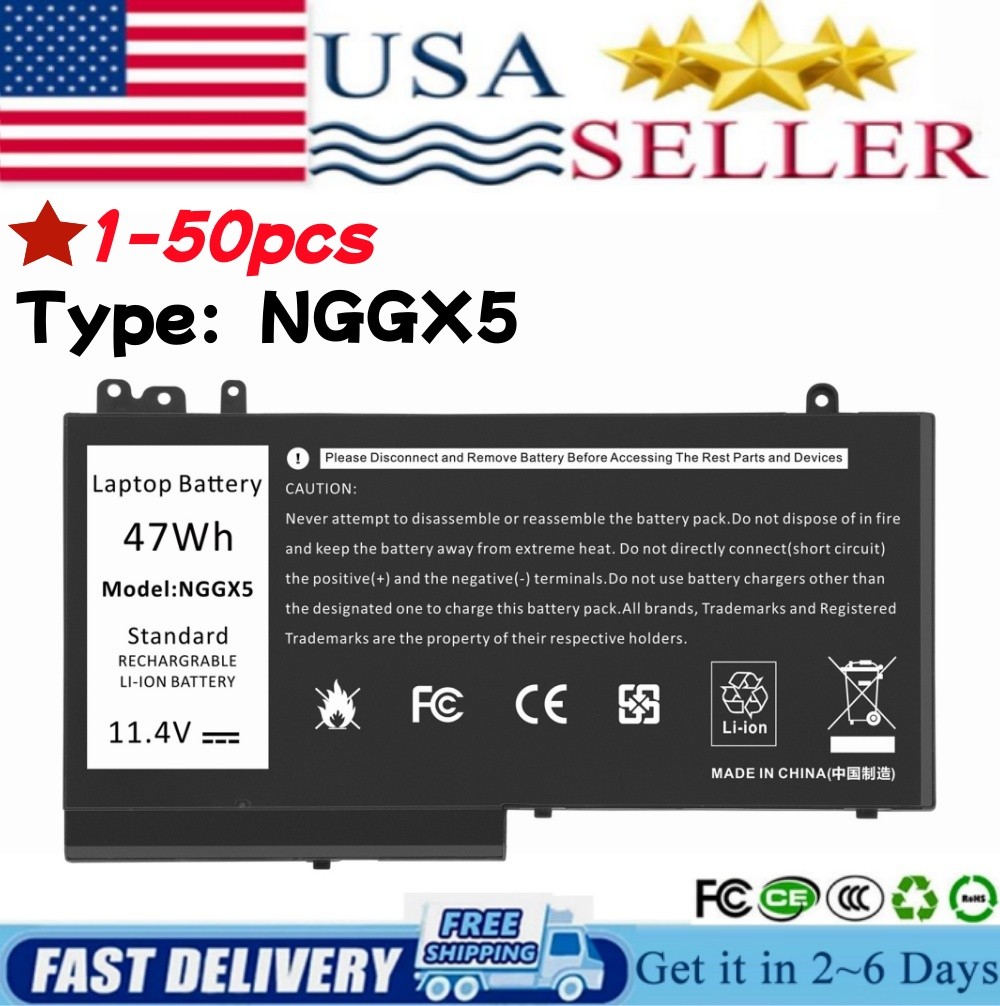✅LOT 50x NGGX5 Battery 47Wh for Dell Latitude E5270 E5470 E5570 Precision M3510