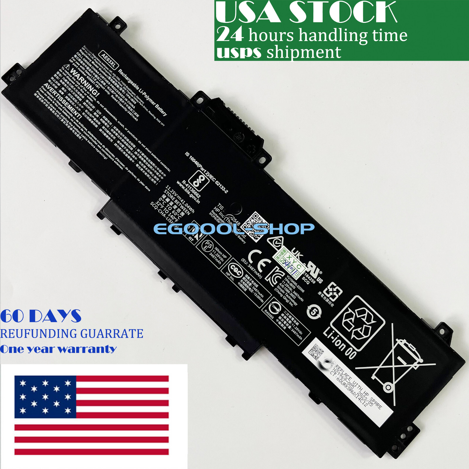 New Genuine N21969-005 AE03XL HP BATTERY 11.25V 14-EM 15-FC 15T-FD 15T-FD series