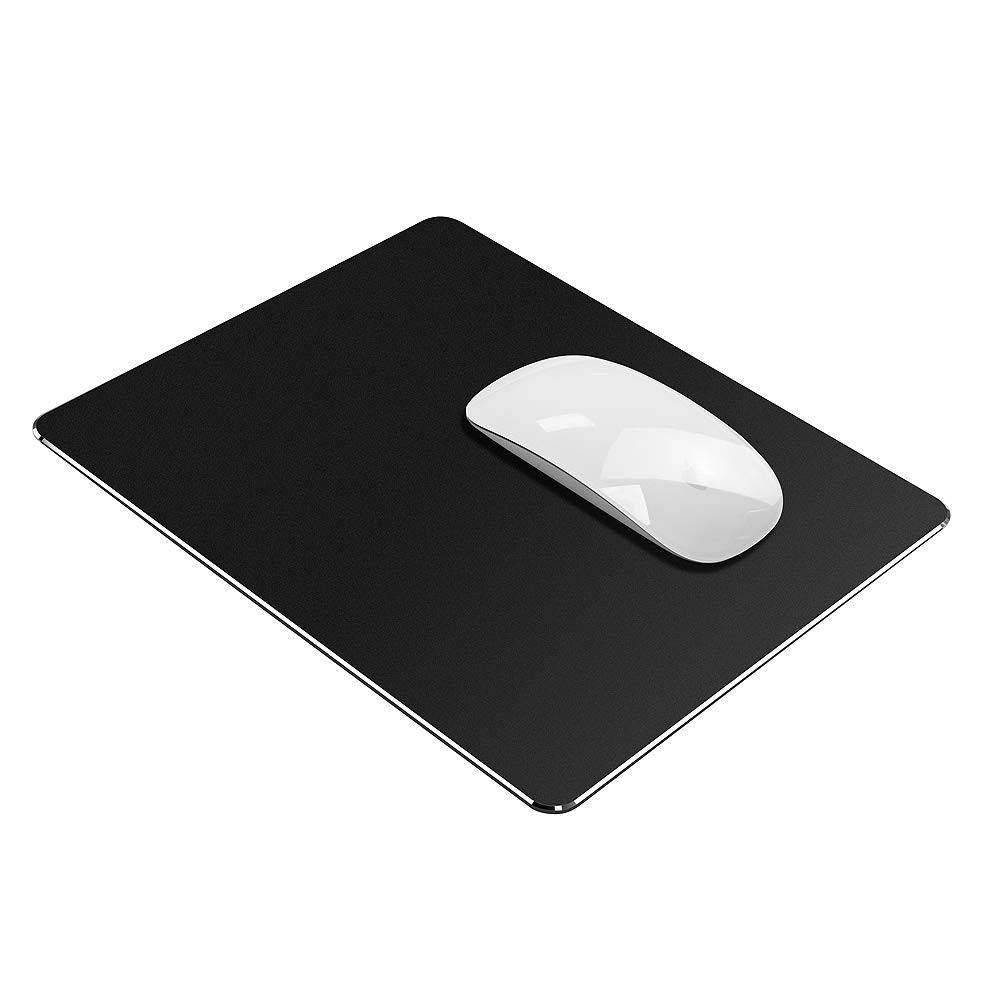 Vaydeer Hard Metal Mouse Pad for Desk Black 9.5L x 7.9W inches,